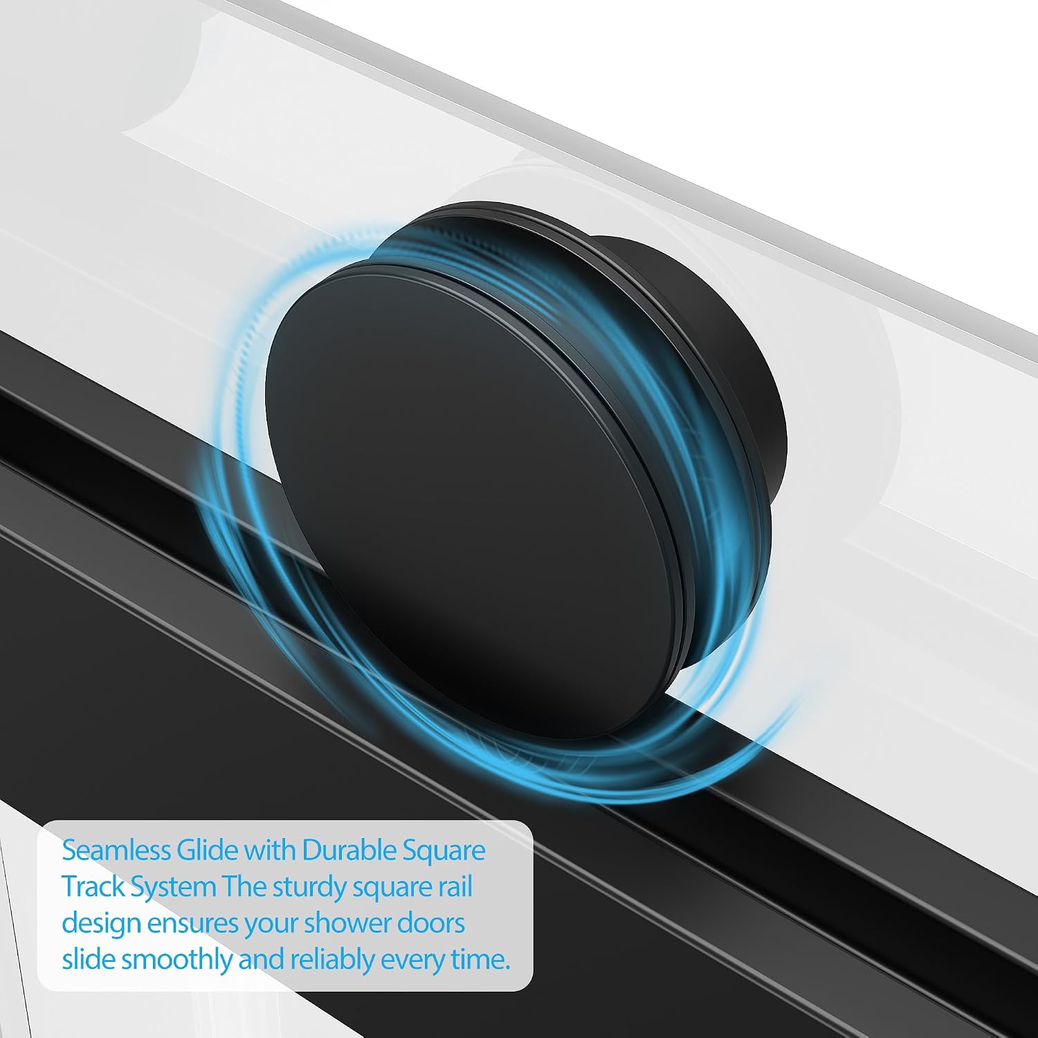 Bathtub Shower Door Glass Sliding 60 Inches,56-60' W x 59' H Frameless Dual Sliding Shower Glass Doors, 6mm Tempered Glass with Stainless Steel Square Rail for Modern Bathroom Matte Black