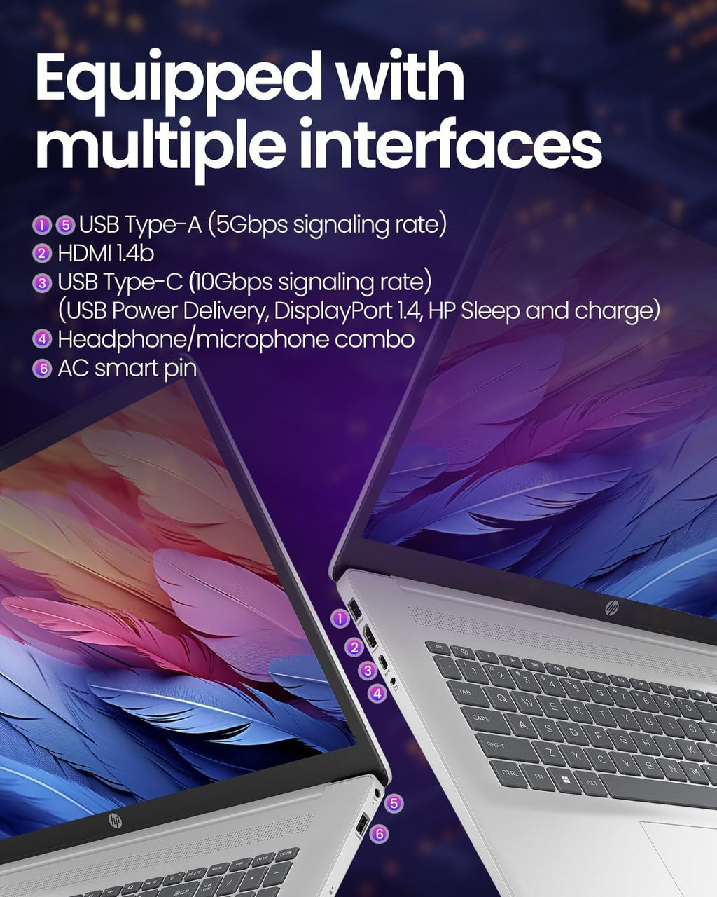 HP 17-inch Touchscreen Business Laptop · Intel 12-Core Ultra 7 255U · 12 NPU Tops · AI Copilot Ready · HD+ Display · Backlit KB · Privacy Camera · Win 11 Pro · w/Accessory (64GB DDR5 | 2TB SSD)