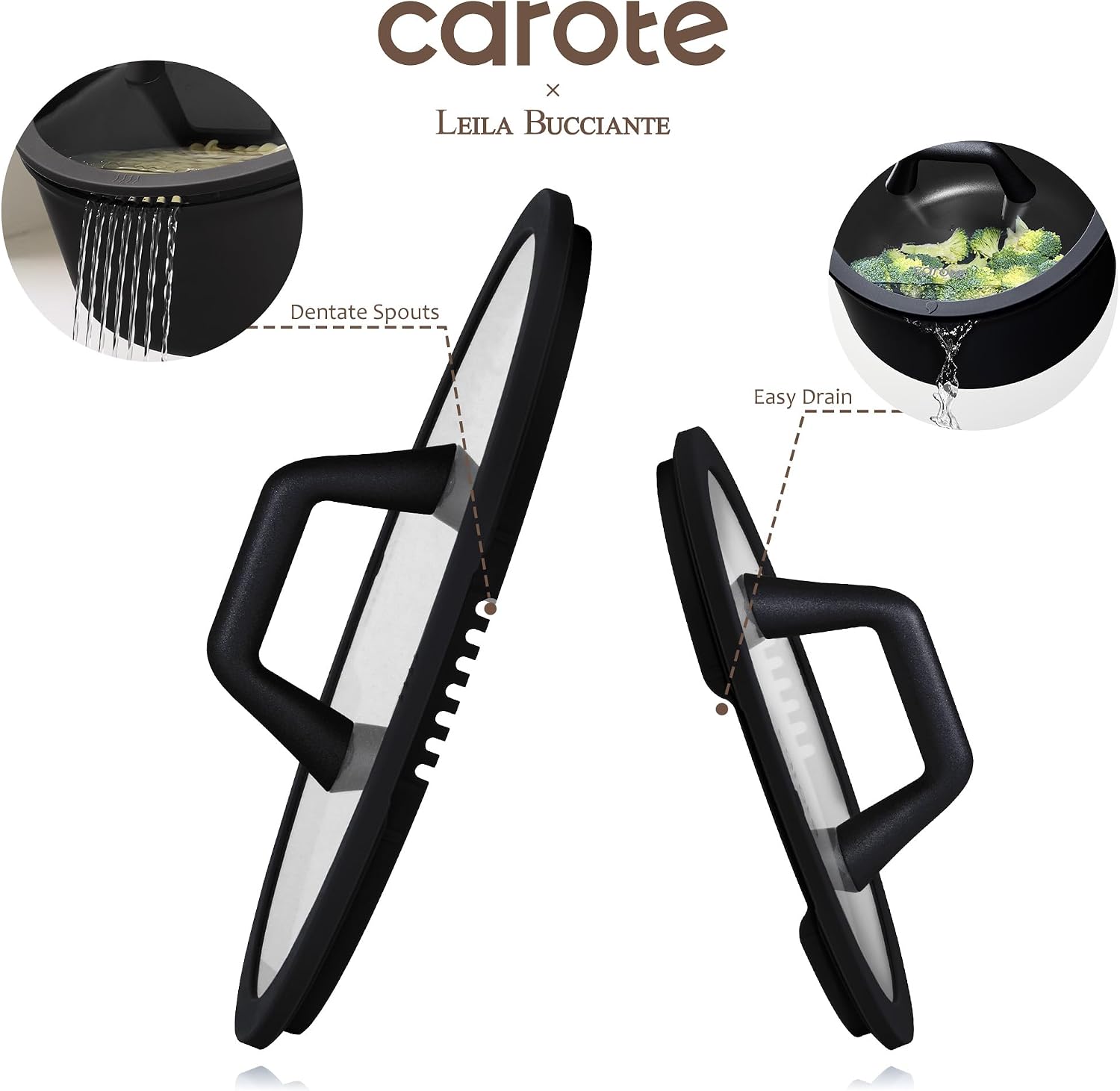 CAROTE 28PCS Pots and Pans Set, Nonstick Cookware Set Kitchen Non Stick Induction Titanium Cookware Non-toxic Granite Cooking set, PFOA Free, Black