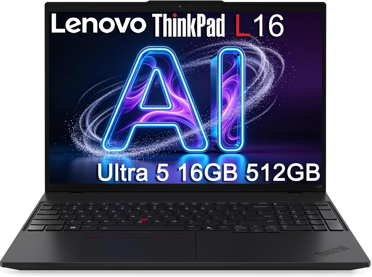 Lenovo ThinkPad L16 (Premium E16) Business AI PC Laptop (16' FHD+, Intel 12-Core Ultra 5 225U (> Ultra 7 155U), 16GB DDR5, 512GB SSD), Backlit KB, Fingerprint, 2x Thunderbolt 4, Webcam, Win 11 Pro