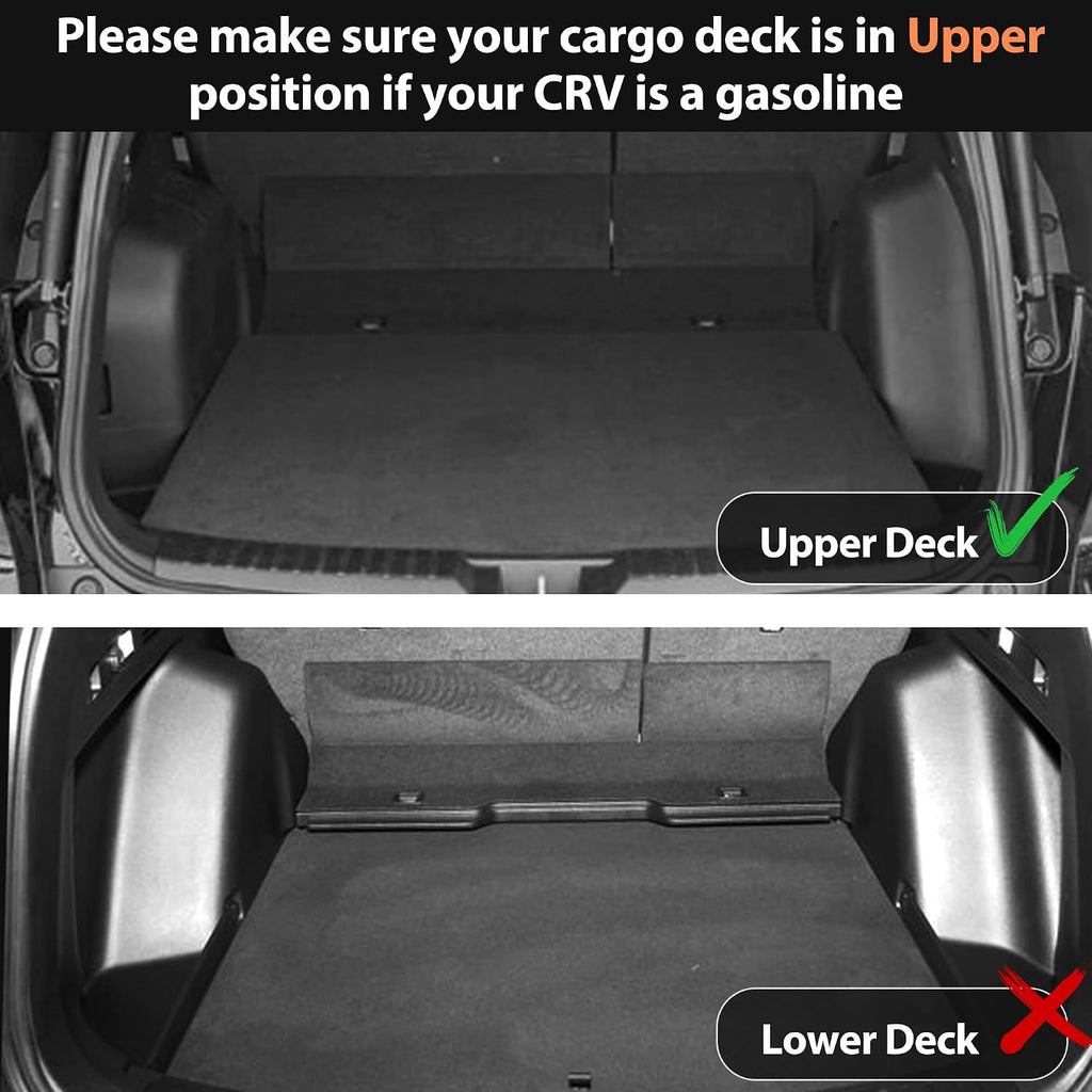 Auxko All Weather Floor Mats Upper Cargo Mat Fit for Honda CR-V 2017-2022 (Include Hybrid) TPE Liners Accessories All Season Guard Odorless Anti-Slip Floor Mats Cargo Mat for Honda CRV 2017-2022 Black