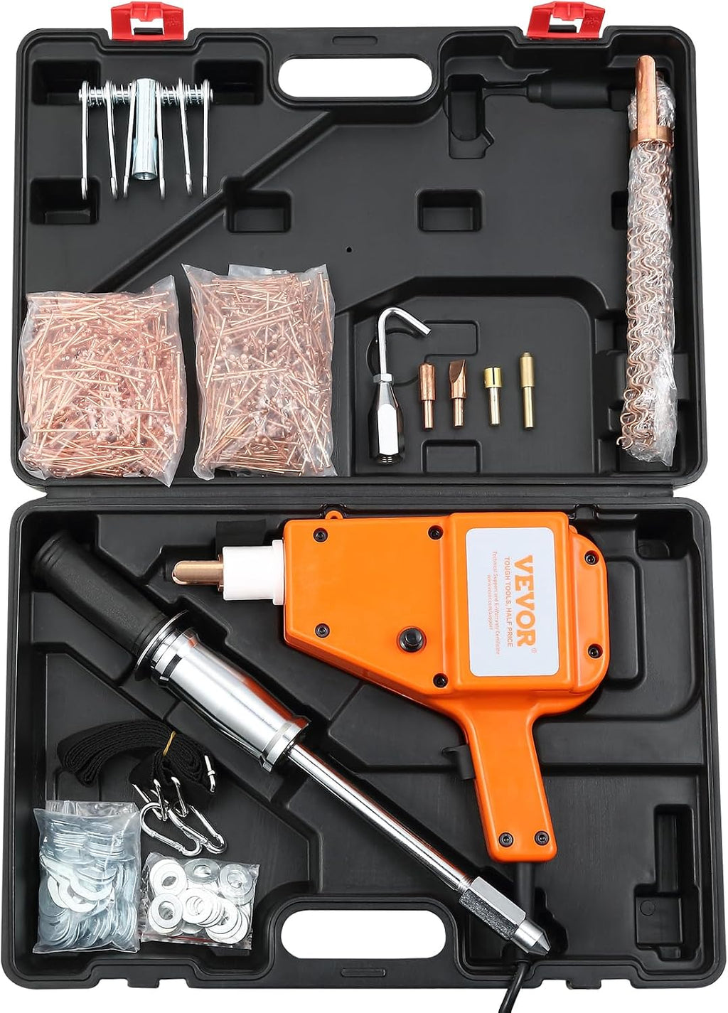 VEVOR Stud Welder Kit, 5500 Stud Welder Dent Repair Kit, 800VA Spot Welder Stud, 110V Welder Stud Kit, Stud Gun Dent Puller Kit with Complete Accessories, Dent Welder Repair for Auto Body Repairing
