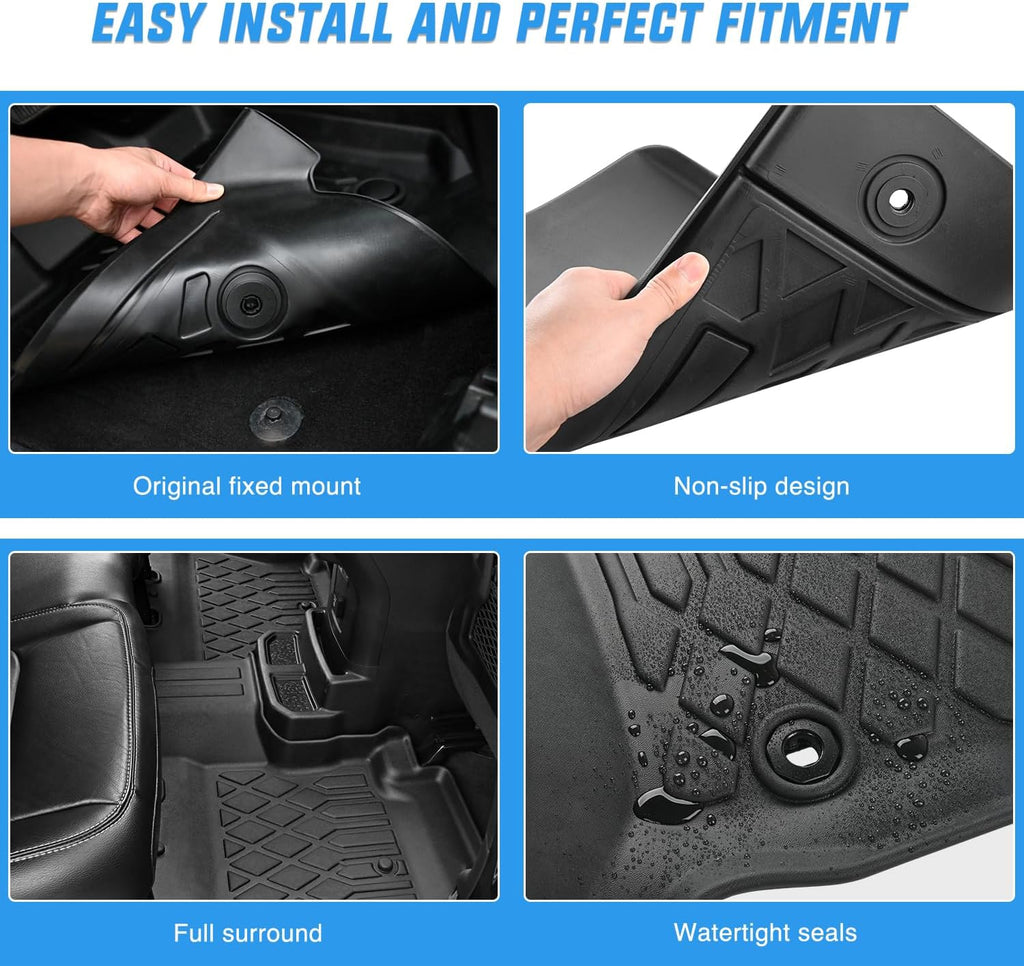 Nilight TPE Floor Mats for Jeep Grand Cherokee L 7-Passenger 2021 2022 2023 2024 2025 2026,All Weather Custom Fit Heavy Duty Floor Liners