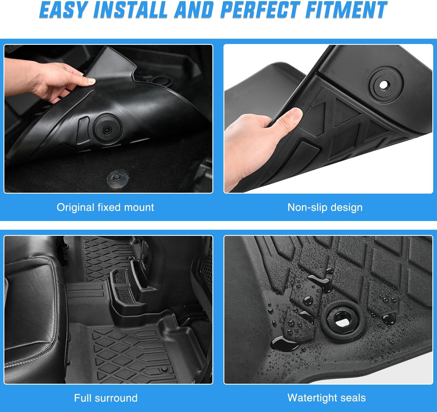 Nilight TPE Floor Mats for Jeep Grand Cherokee L 7-Passenger 2021 2022 2023 2024 2025 2026,All Weather Custom Fit Heavy Duty Floor Liners