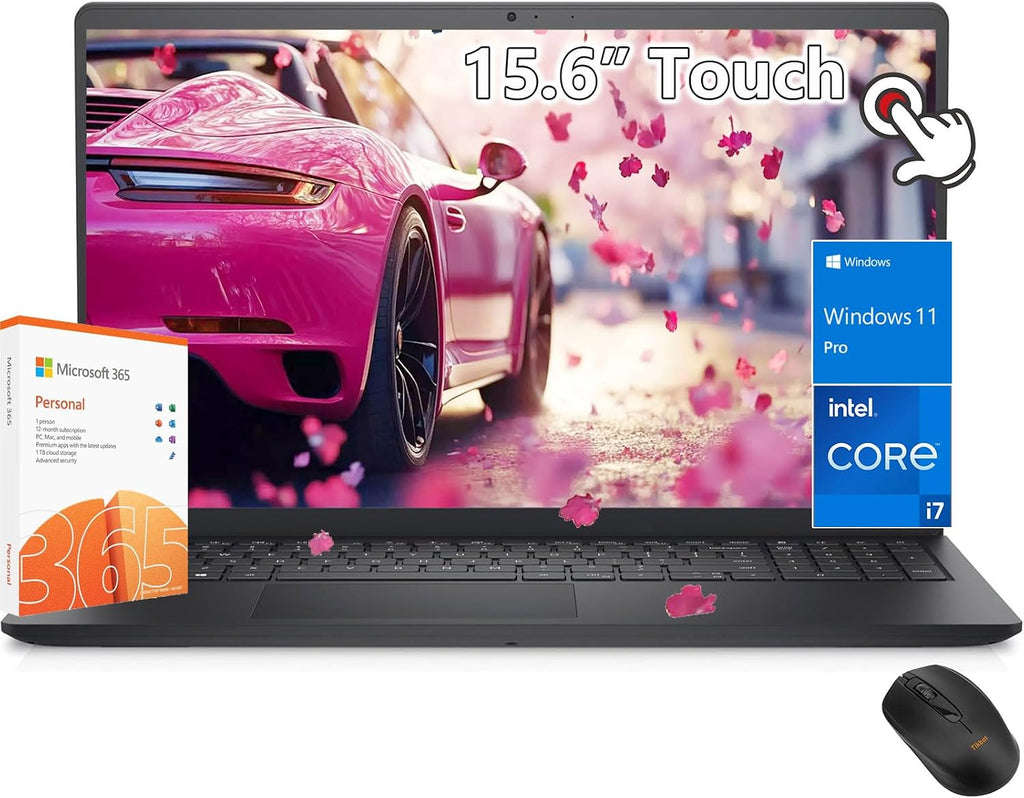 Dell inspiron 15 Touchscreen Laptop -Intel Core i7-1355U -15.6' FHD Touch -64GB RAM -2TB SSD -Business Laptop Windows 11 Pro - Office 365 -Computadora Work College Student - 3.6lbs Light