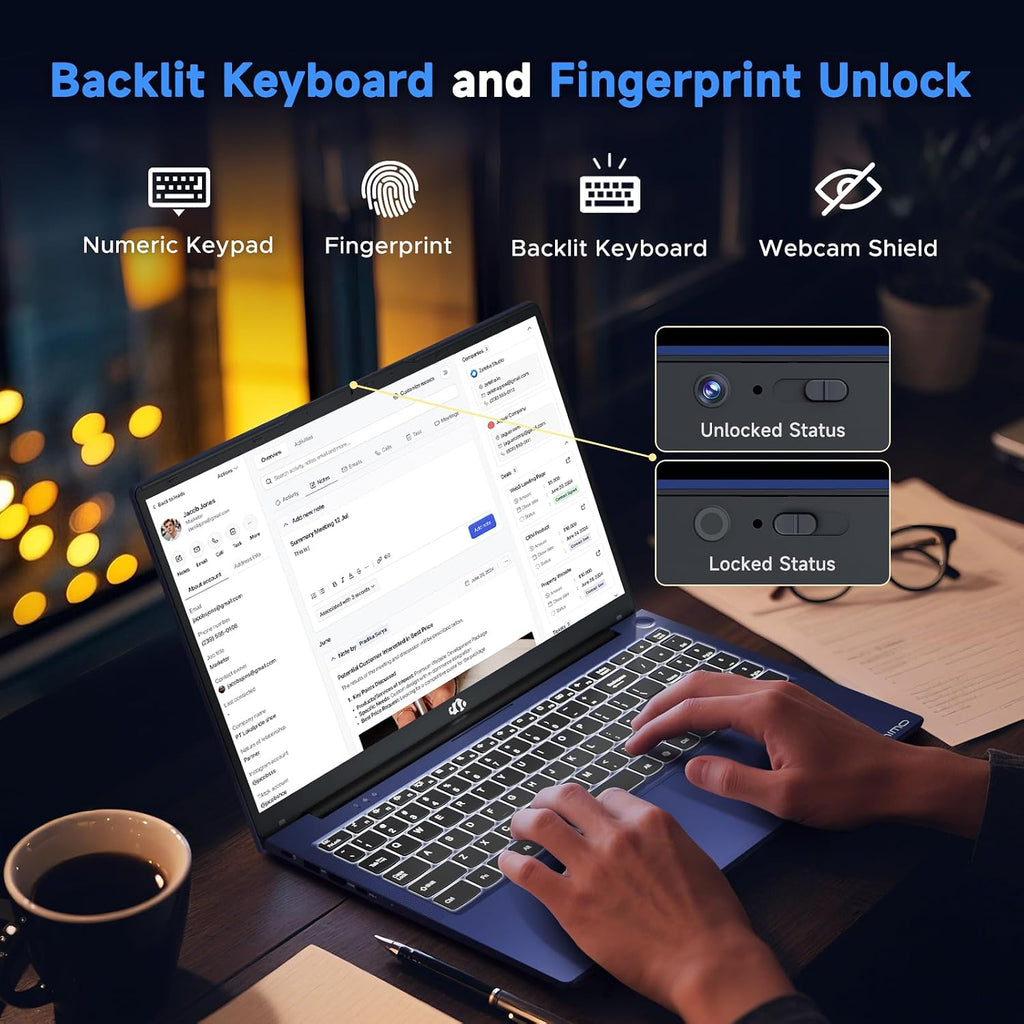 NIMO 2026 Laptop, 15.6' IPS FHD AMD Ryzen 7 7735HS (8C/16T, Beats i7-12650H) 8 Cores 32GB DDR5 RAM 1TB SSD, Radeon 680M Graphics, 100W Type-C, Backlit Keyboard, Fingerprint Unlock, 2-Year Warranty