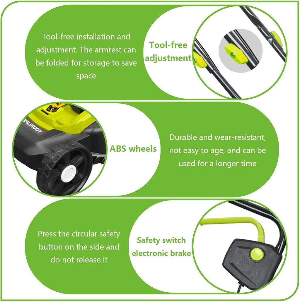 1600W Cordless Electric Battery Walk Behind Self Propelled Lawn Mower with Two 20v 4ah Lithium Batteries Three-Speed Adjustment of Mowing Height 33cm Cutting Size