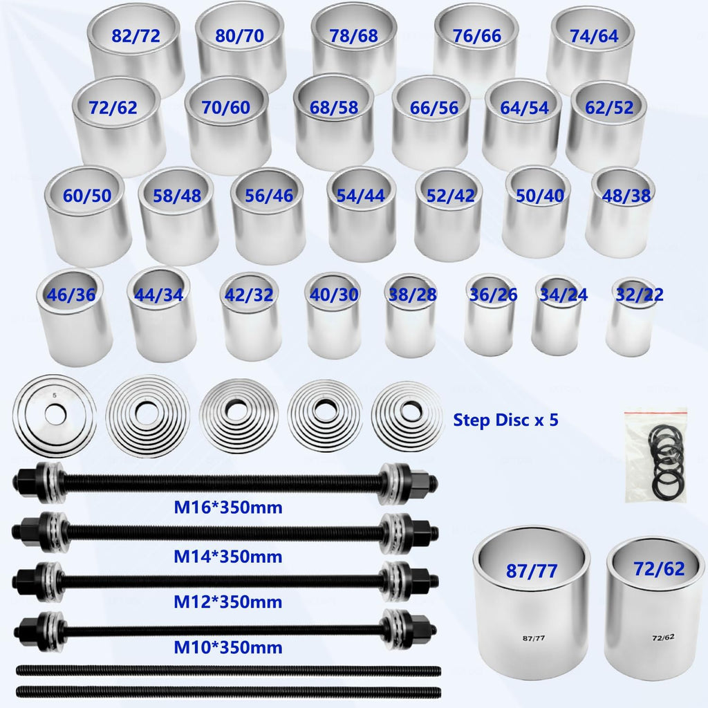 40Pcs Pull and Press Sleeve Kit, Bushing Press Kit for Most Engine Cars Vehicles, Universal Seal Bearing Bushing Removal Installation Tool Kit 4 Pulling Spindles with Nuts Case