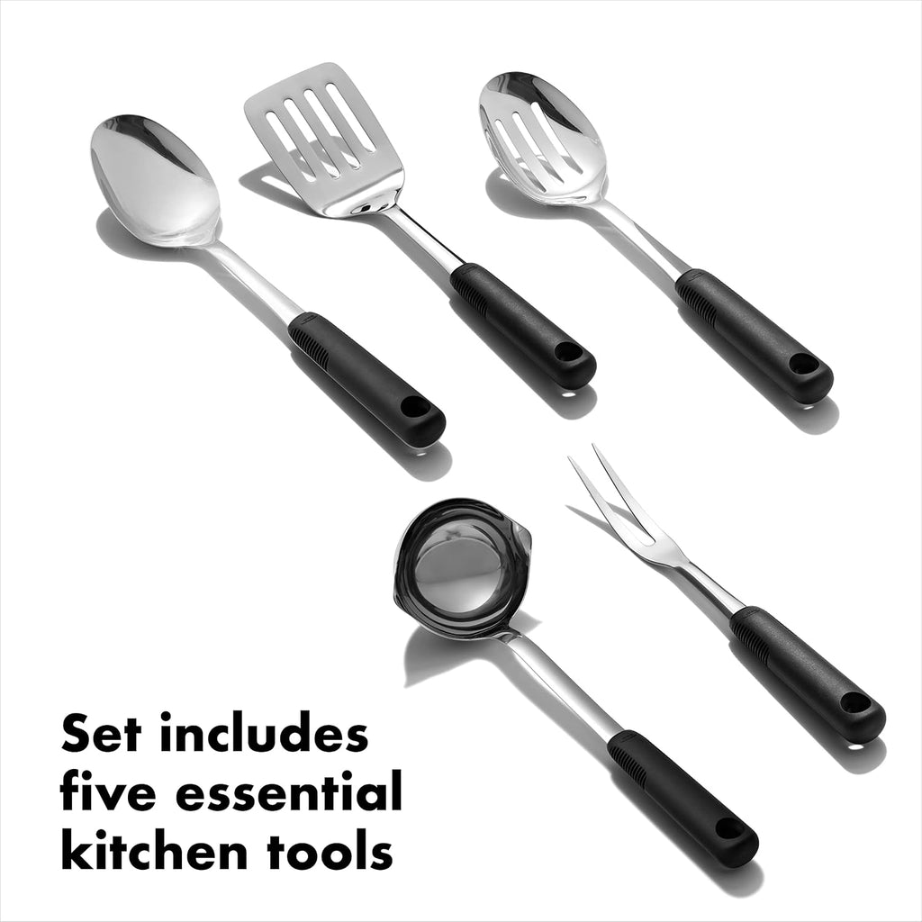 OXO Stainless Steel Kitchen Tools | Prep & Serve | Modern Style | 6-Piece Set | Pack of 2