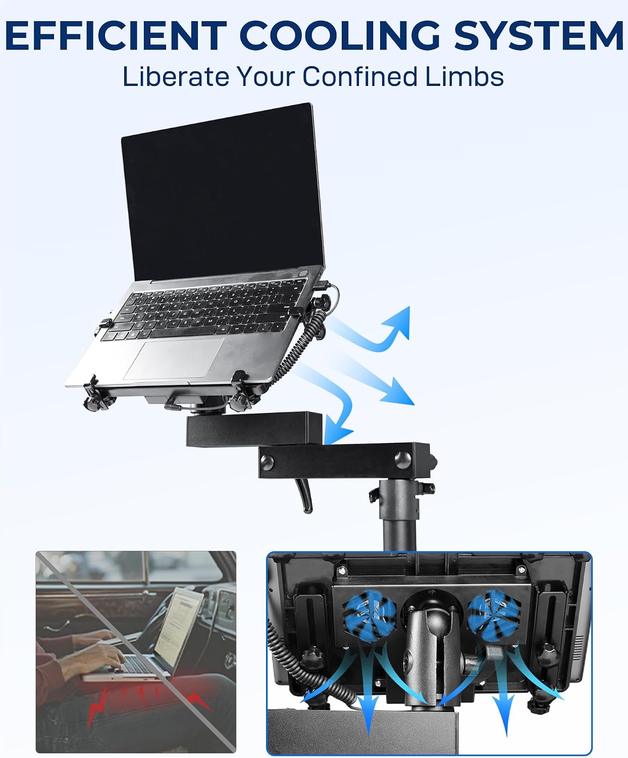 Truck Laptop Mount Fit for 2012-2025 Dodge Ram 1500 2500 3500 4500 5500, No-Drill Vehicle Computer Mount for Truck