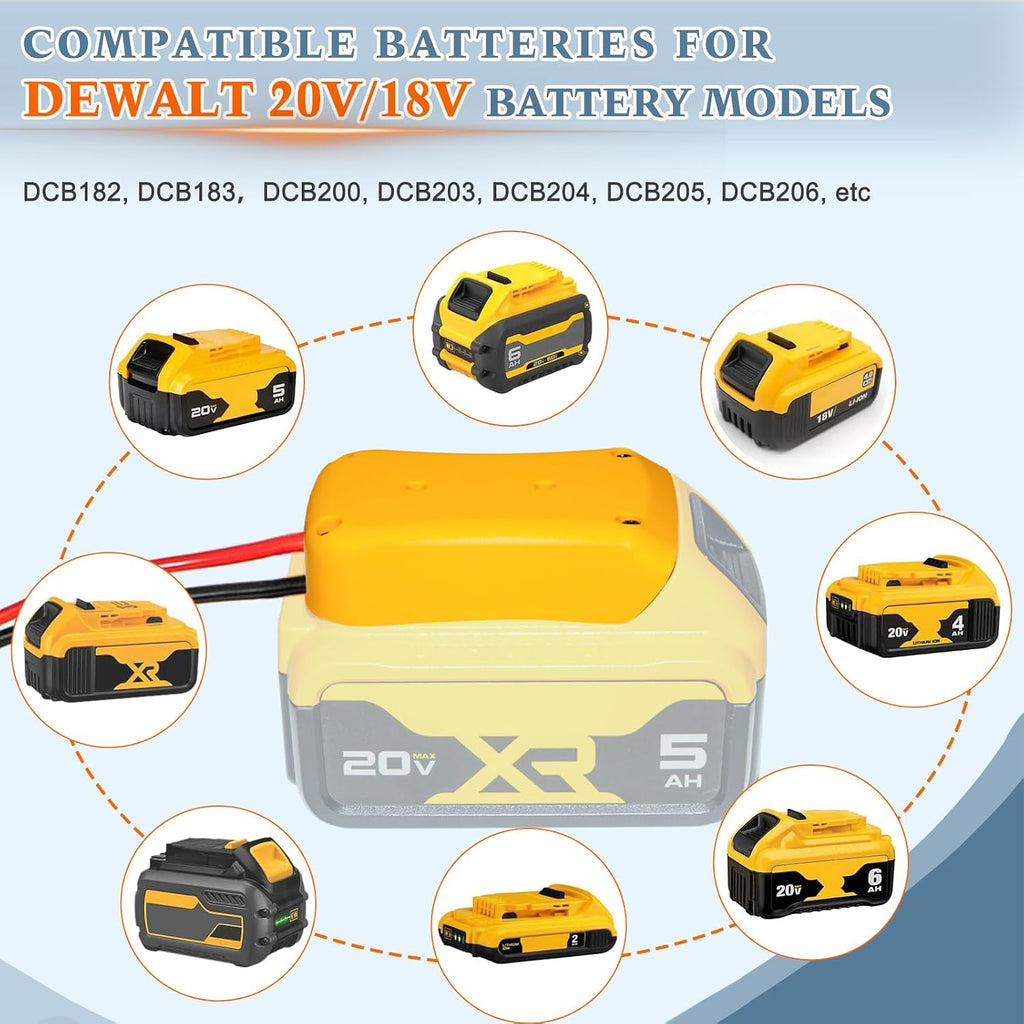 12V/24V 100W Oil Change Pump Set, Fast 1-4L/min Flow Oil Transfer Pump with Yellow Battery Adapter Compatible with DEWALT 20V/18V Battery, Fluid Transfer for Trucks, Boats, Lawnmowers