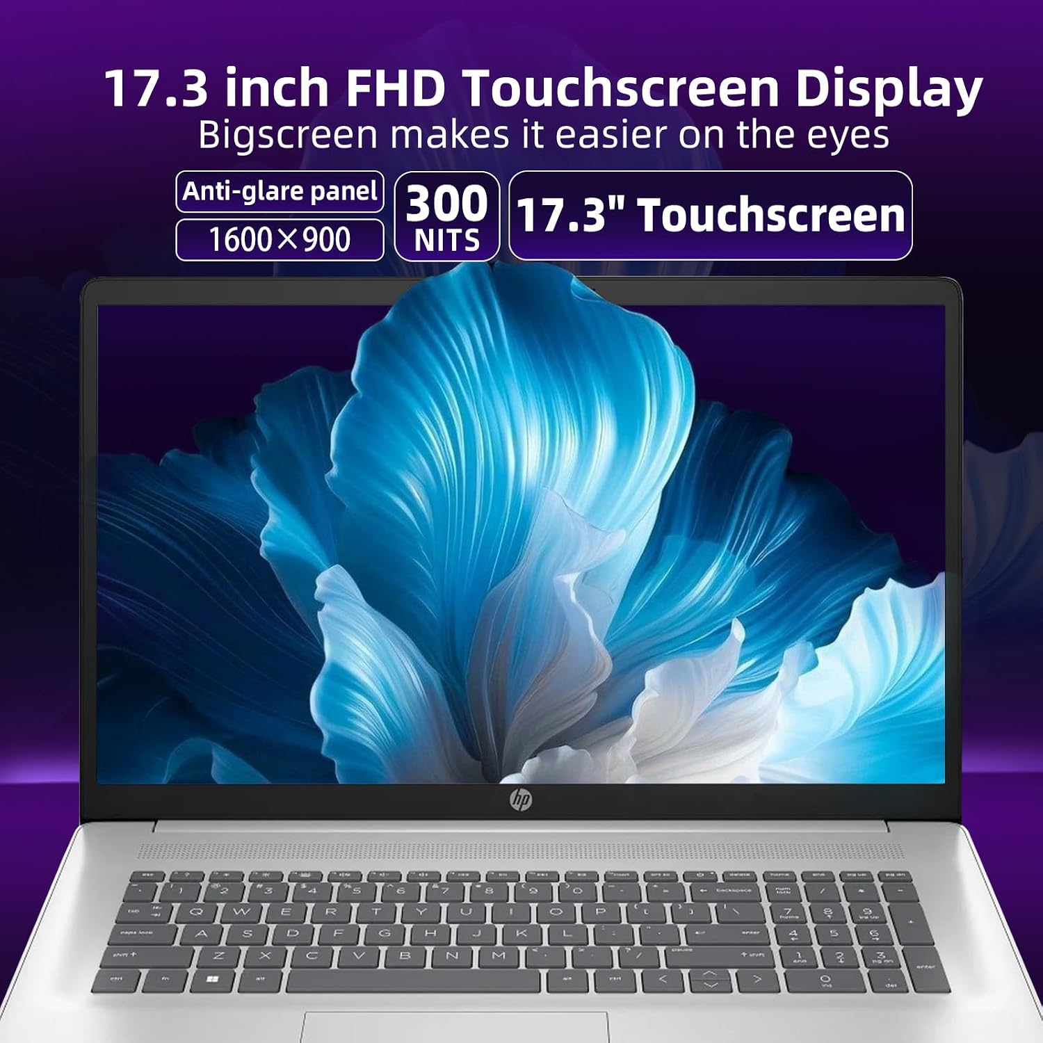 HP 17 Laptop Touchscreen Business Computer - Core 7 150U, Office Lifetime, 17.3' HD+ Display, Backlit Keyboard, Copilot, Long Battery Life, Windows 11 Pro, 32 GB RAM, 1 TB SSD