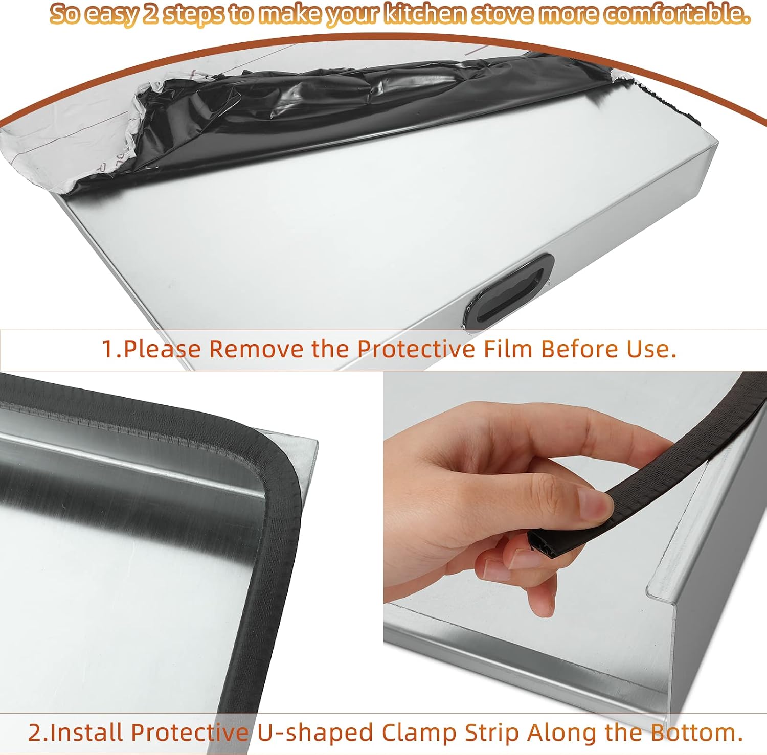 Stainless Steel Gas Stove Top Cover, Noodle Board Cooktop Cover, Kitchen Organizer for Gas and Electric Stove Range Expanding Kitchen Space, Large Size 36'x 23.6'x3', Sliver