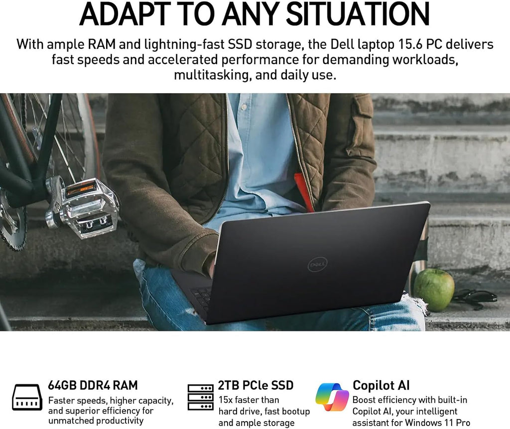 Dell Inspiron 15 3000 Touchscreen Laptop Computer, 15.6' FHD IPS Touch Screen Business Laptop PC, 13th Gen Intel Core i5 (10-Cores), Windows 11 Pro | 10-Key | 32GB RAM 2TB SSD