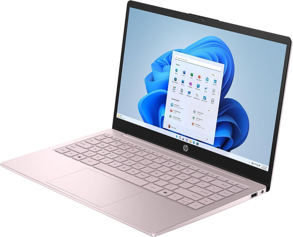 HP 14-EP200 Personal Laptop, 2025, 14' 1366x768, Intel-4 CoreIntel Processor N150, 32GB DDR4, 128GB eMMC+1TB SSD, Win11 Home, Wi-Fi 6, BT 5.3, 720p HD Camera, Tranquil Pink