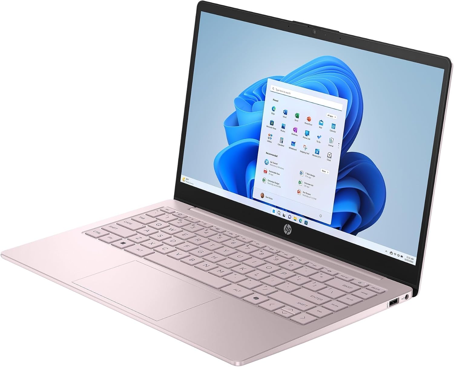 HP 14-EP200 Personal Laptop, 2025, 14' 1366x768, Intel-4 CoreIntel Processor N150, 32GB DDR4, 128GB eMMC+1TB SSD, Win11 Home, Wi-Fi 6, BT 5.3, 720p HD Camera, Tranquil Pink