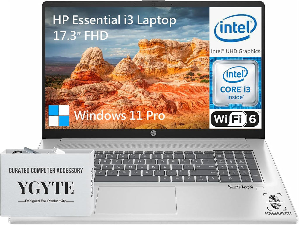 HP 17.3 Inch Laptop Computer, 17 IPS FHD Business Laptop PC, Intel 8-Core i3, 32GB RAM, 1TB SSD, Windows 11 Pro Laptop, USB-C, HDMI, Full-Size Keyboard, Camera