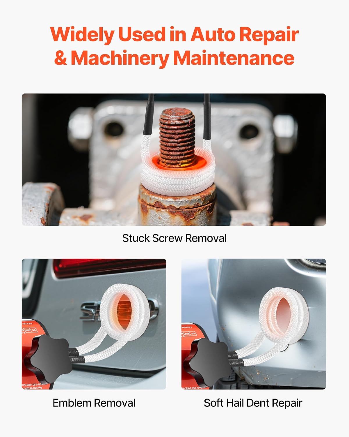 VEVOR Induction Heater Bolt Removal, 1500W 110V Magnetic Induction Heater Kit, Handheld Nut Buster Tool, Mini Heating Machine for Rusty Screw Removing, Car Garage Repairing Tools with 8 Coil and Box