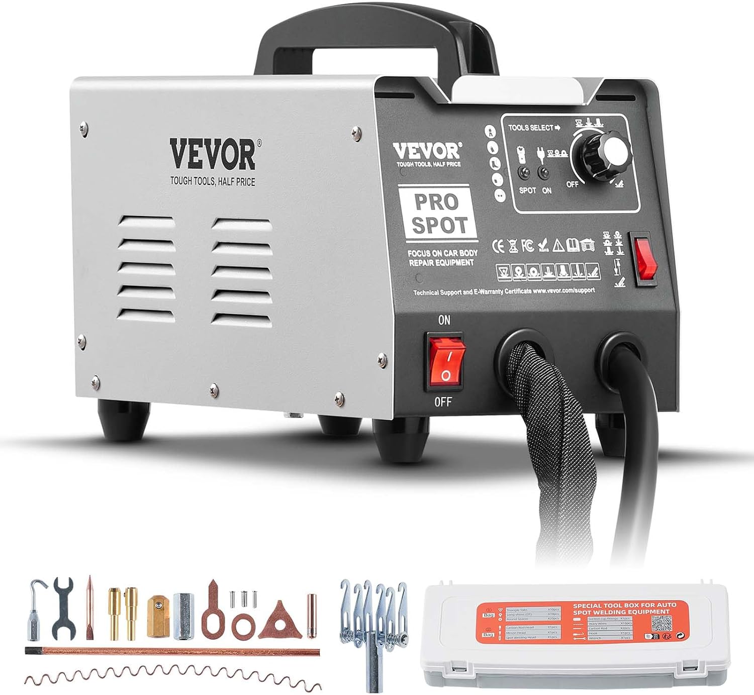 VEVOR Stud Welder Dent Repair Kit, 110V Auto Body Spot Welding Dent Puller Machine with 7 Welding Modes & Adjustable Power, 1.8KW Spot Welder Dent Removal Tool for Car, Truck Dent Repair