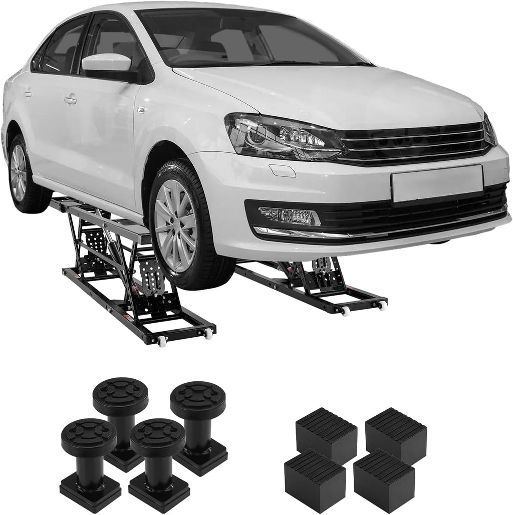VEVOR Portable Car Lift - 5,000 LBS Capacity, Extended-Length Plates, 25.6' Max. Height, Heavy-Duty Carbon Steel Truck Lift with 120V Power Unit