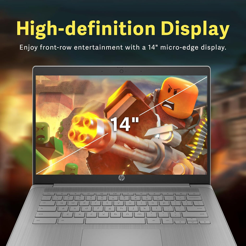 HP Chromebook 14' HD Premium Laptop Computer for Student Business, Quad-Core Celeron N4120 Processor, 4GB RAM, 564GB Storage (64GB eMMC + 500GB Ext), Webcam, Long Battery, Chrome OS +MarxsolAccessory