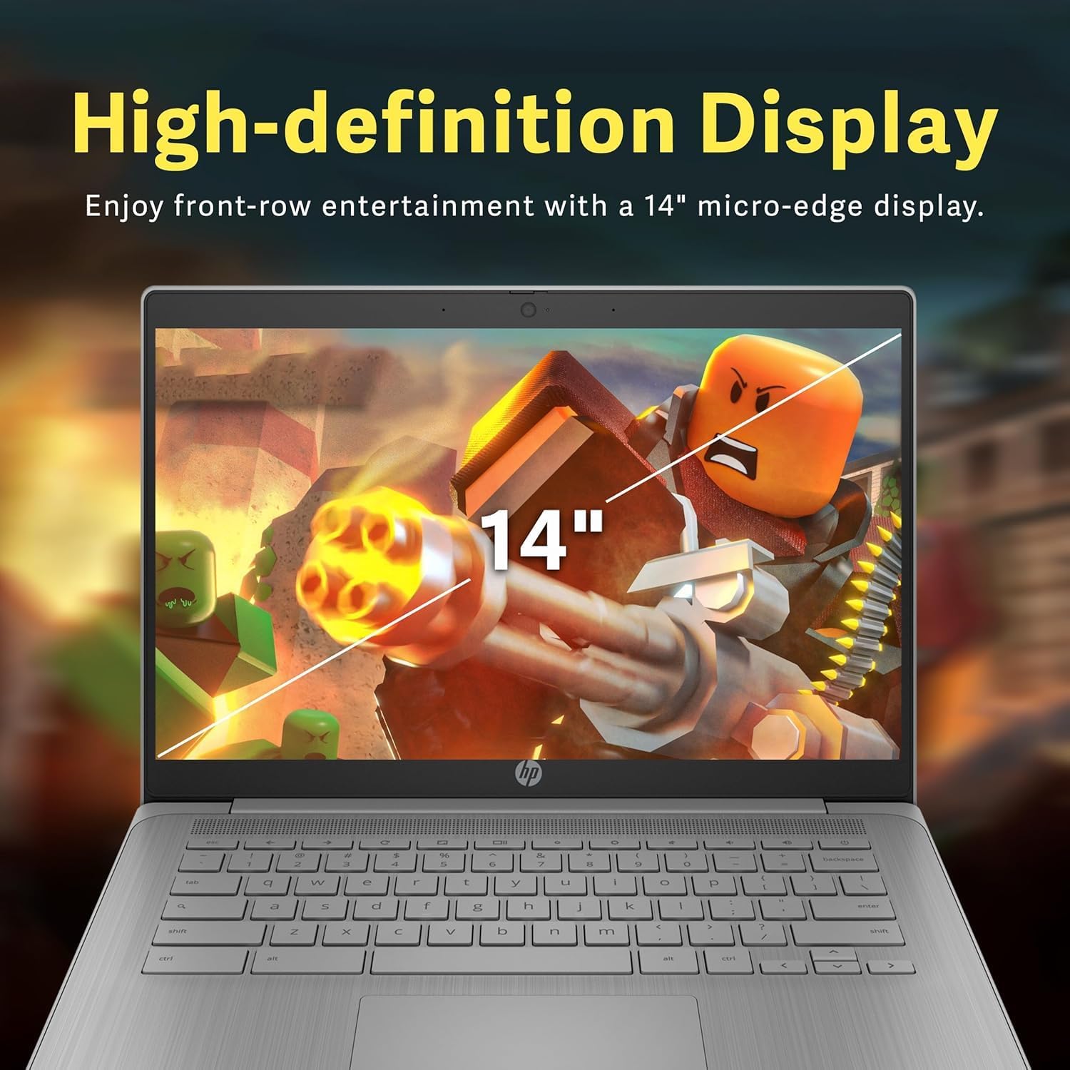HP Chromebook 14' HD Flagship Laptop for Student Business, Quad-Core Celeron N4120 Processor, 4GB RAM, 192GB Storage (64GB eMMC + 128GB Card), Webcam, WiFi, Long Battery, Chrome OS+HubxcelAccessory