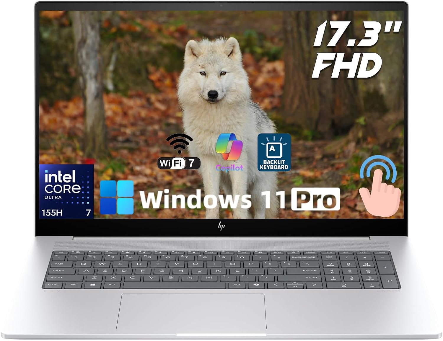 HP Envy Business Laptop Computer - 17.3' FHD Touchscreen Display | Intel Ultra 7 155H(Up to 4.8GHz) | Wi-Fi 7 | Copilot AI | Backlit Keyboard | Windows 11 Pro(32GB RAM, 1TB SSD)