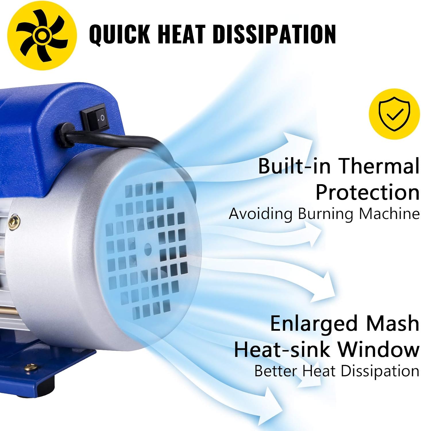 VEVOR Vacuum Pump 12 CFM 1 HP Double Stage Air Conditioning Vacuum Pump 110V Ultimate Vacuum Refrigerant HVAC Air Tool for Automobile Reparation Vacuum Evacuation