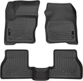 Husky Liners Weatherbeater Floor Mats | Fits 2012-2015 Ford Focus | Front & 2nd Row, 3-pc Black - 98771