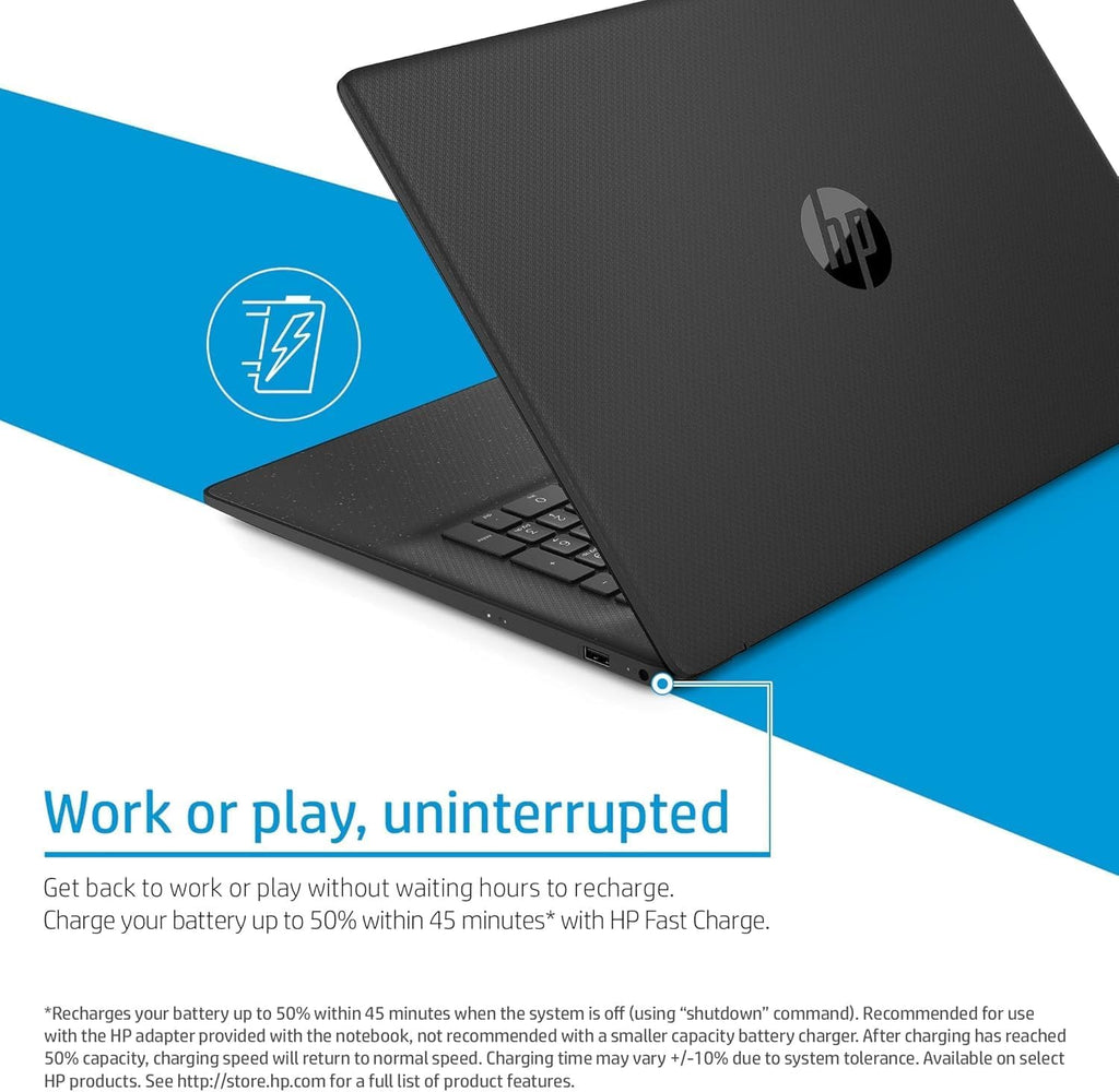 HP 17 Laptop (17.3' HD+ BrightView, Intel 10-Core i7-1355U, 16GB RAM, 512GB SSD, Narrow Bezel) for Business, Enterprise, Students, Long Battery Life, Wi-Fi, Webcam, Fast Charge, IST Mouse, Win 11 Home