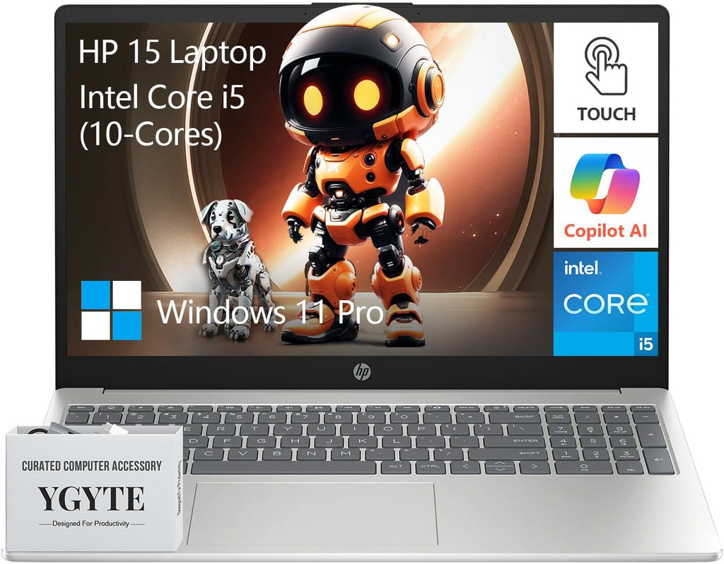 HP 15.6 Laptop Touchscreen Computer, Intel 10-Core i5,Touch Screen Laptop 15 Inch, 32GB RAM 2TB Storage, Windows 11 Pro, Number Pad