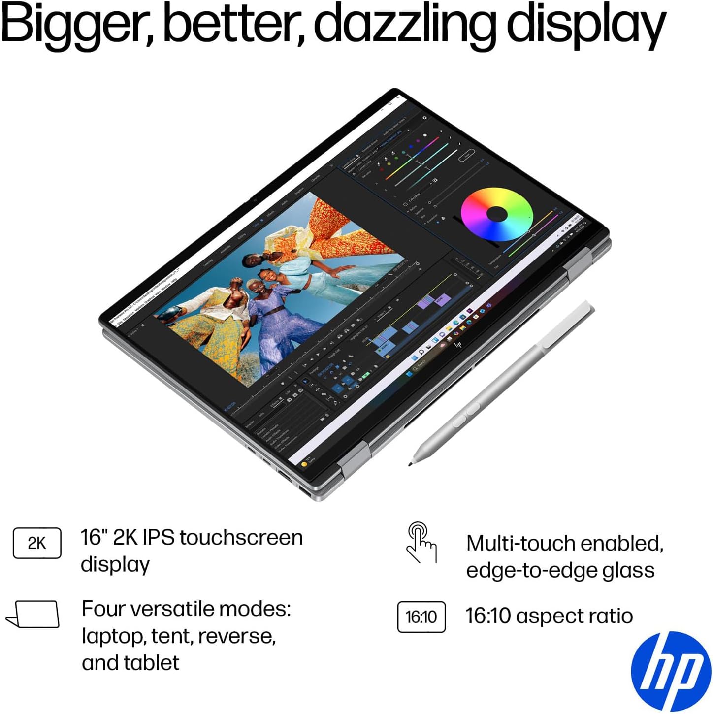 HP 2025 New Envy x360 2-in-1 Laptop, OmniBook X Flip 16' Touchscreen 2K IPS Display, AMD Ryzen AI 5 340, 16GB LPDDR5X RAM, 2TB Gen 4 SSD, Copilot AI, WiFi 6E, w/Mytrix Accessory, Win 11 Pro