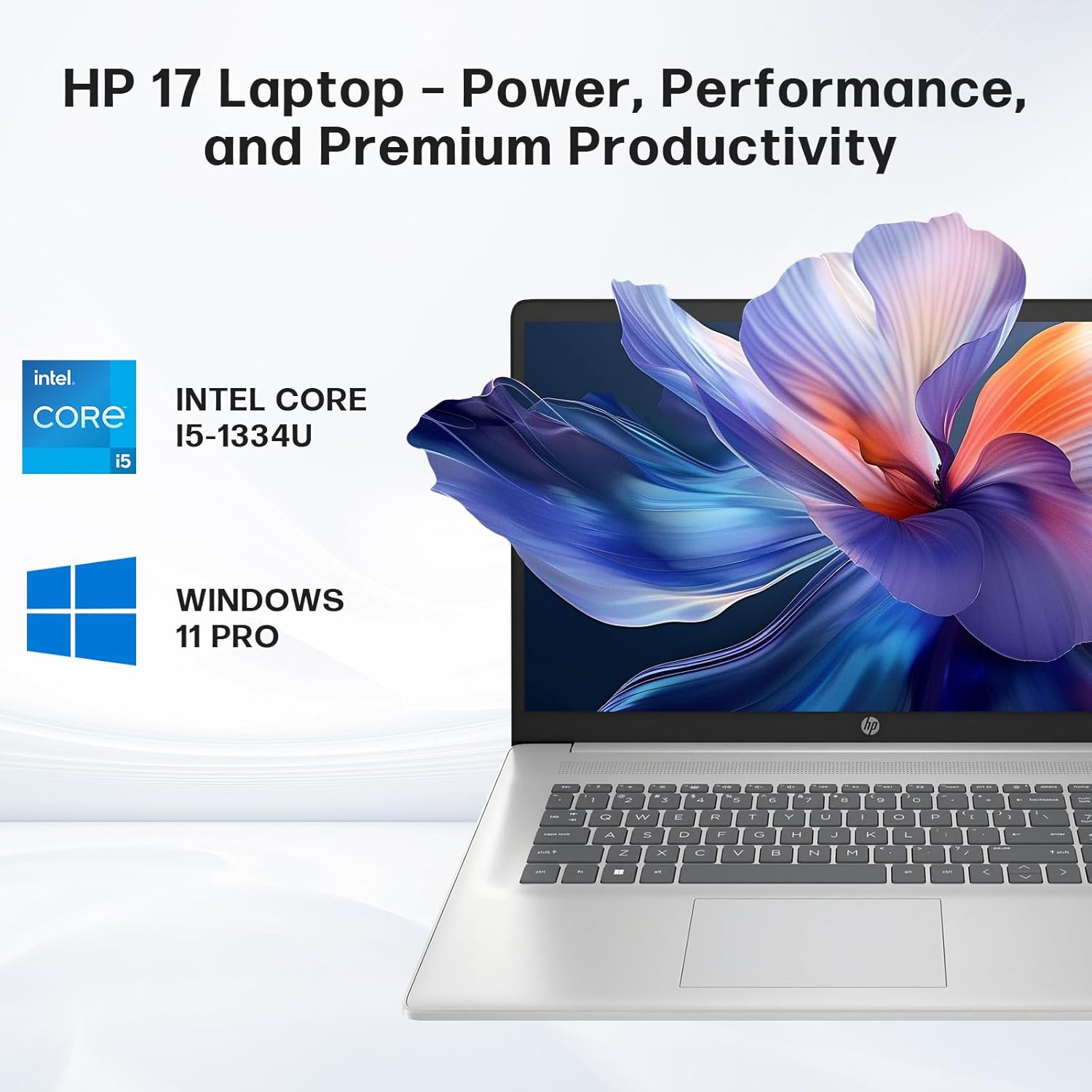 HP 17 Inch Laptop Computer for Business & Students, 17.3' HD+ Display, Intel 10-Core i5-1334U Up to 4.6 GHz, 32 GB RAM, 1 TB SSD, Fingerprint Reader, Backlit Keyboard, Wi-Fi 6, Webcam, Windows 11 Pro