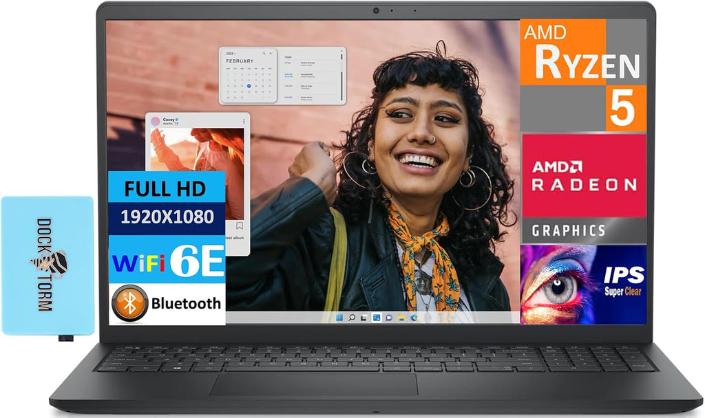 Dell 2026 Inspiron 15 3535 Business Laptop 15.6' IPS FHD Display (AMD Ryzen 5 7520U, 8GB LPDDR5, 512GB SSD, AMD Radeon, WiFi 6E, Webcam, Bluetooth 5.0, Win 11 Home)