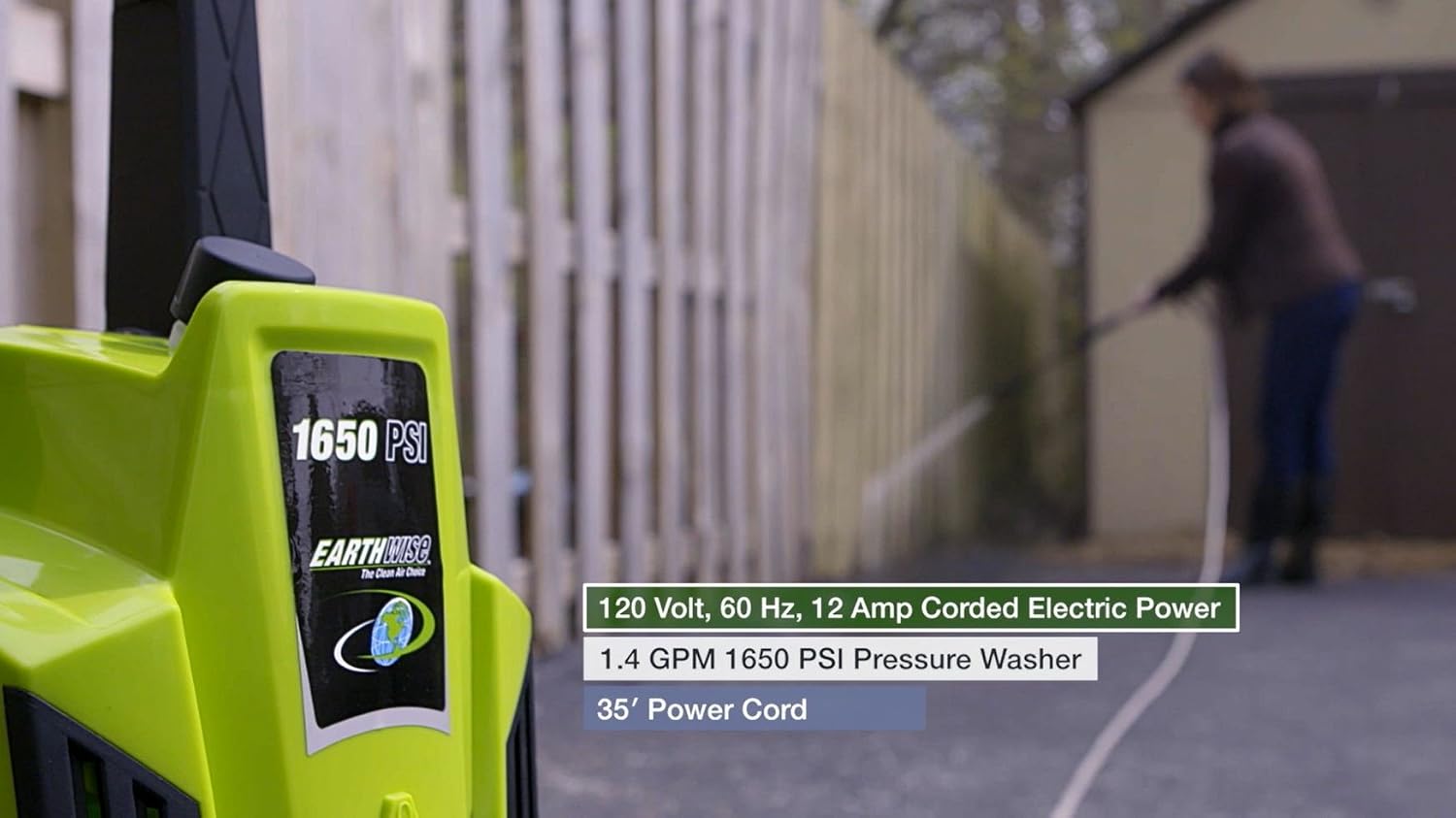 Earthwise PW16503 1650 PSI 1.4 GPM Electric Pressure Washer