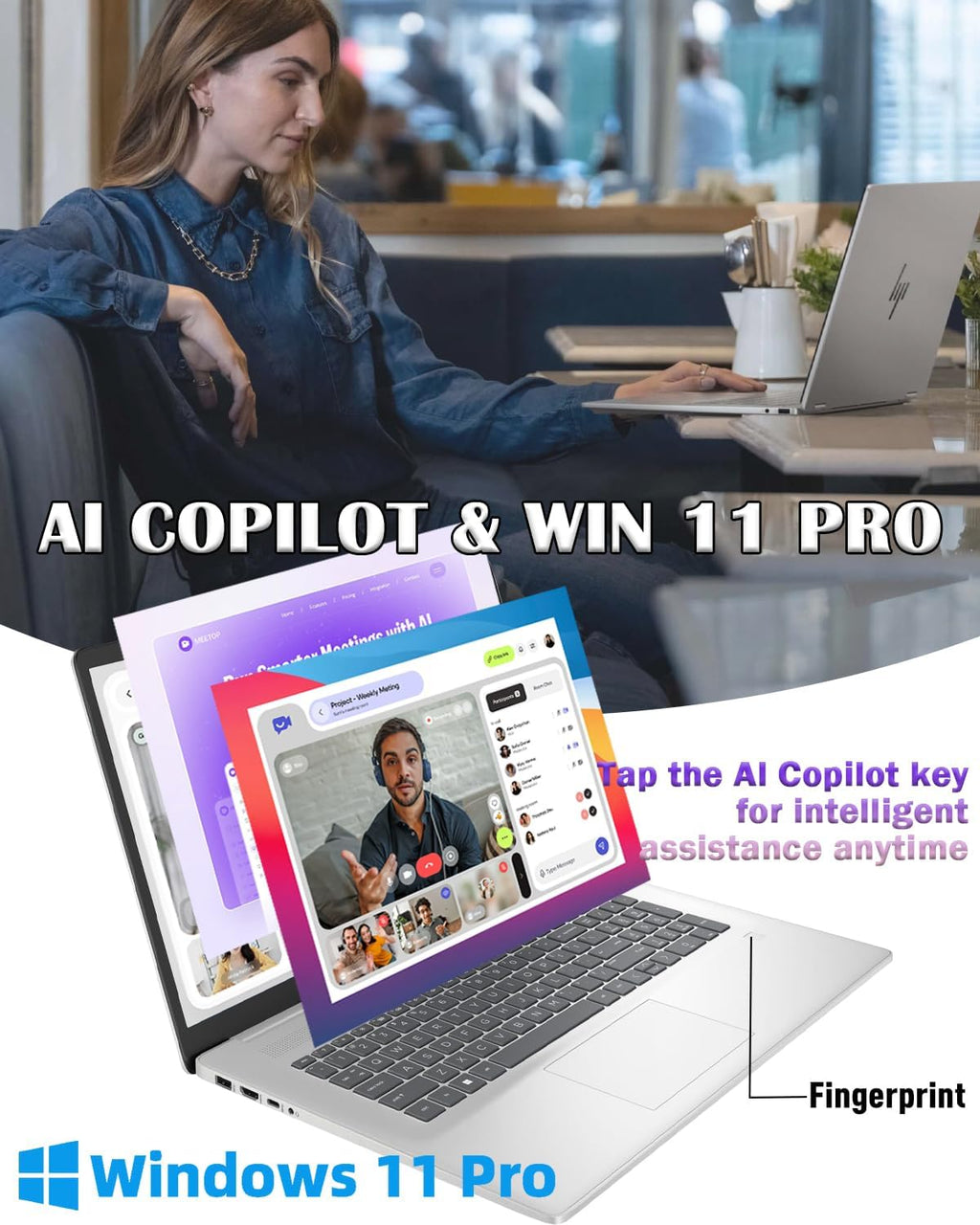 HP Flagship 17 Laptop Computer, 64GB RAM, 2TB SSD, Intel 10-Core i5-1334U, Backlit KB, Win11 Pro, Fingerprint Reader, Free Office 365 for The Web, 17.3 inch Anti-Glare Display, Fast Charge, Wi-Fi 6