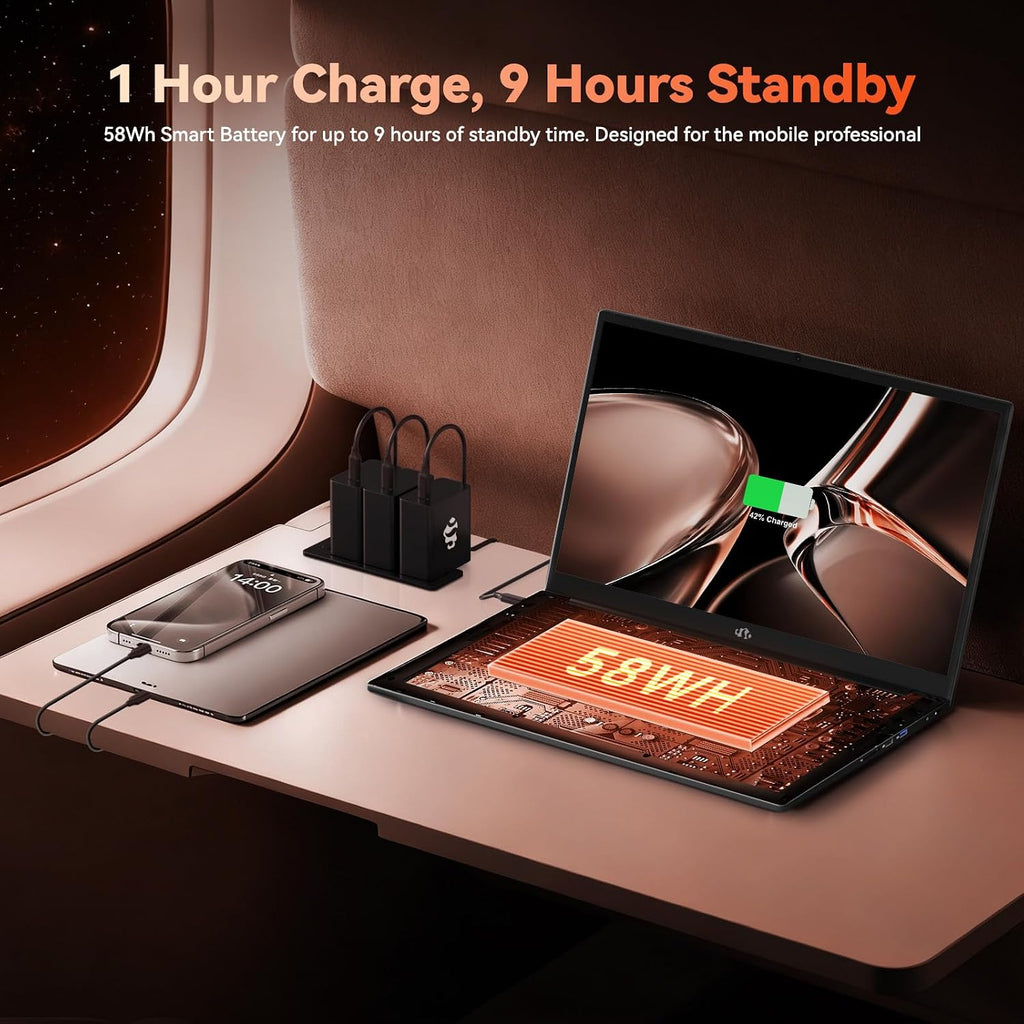 NIMO 17.3' Light-Gaming-Laptop, 8 Cores AMD R7 7735HS (up to 4.75GHz, Beat i7 12650H) 16GB DDR5 RAM 512GB SSD Radeon 680M IPS FHD Computer with 100W Type-C 180° Viewing Wi-Fi 6E, for Business School