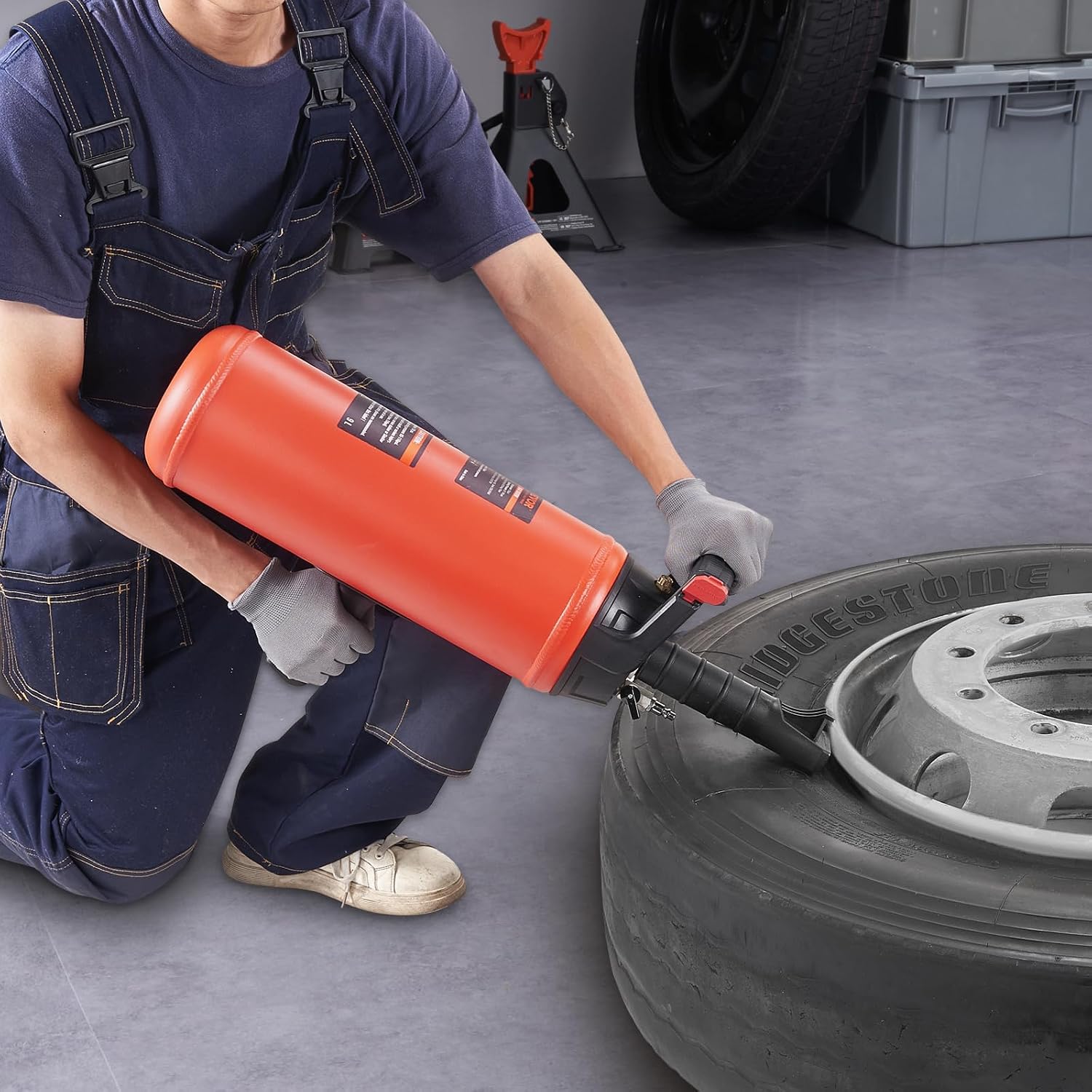 VEVOR Tire Seater, 2.4 Gal/9 L Air Tire Blaster, 150 PSI Handheld Portable Tire Inflator Tool, 87-116 PSI Operating Pressure for Tractor Truck ATV Car and Automobile Repair