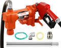 VEVOR Fuel Transfer Pump, 12V DC 20 GPM 1/4 HP, Gasoline Extractor Pump with Automatic Nozzle, Discharge Hose & Suction Pipe for Gasoline, Diesel, Kerosene, Ethanol & Methanol Blends, and Biodiesel