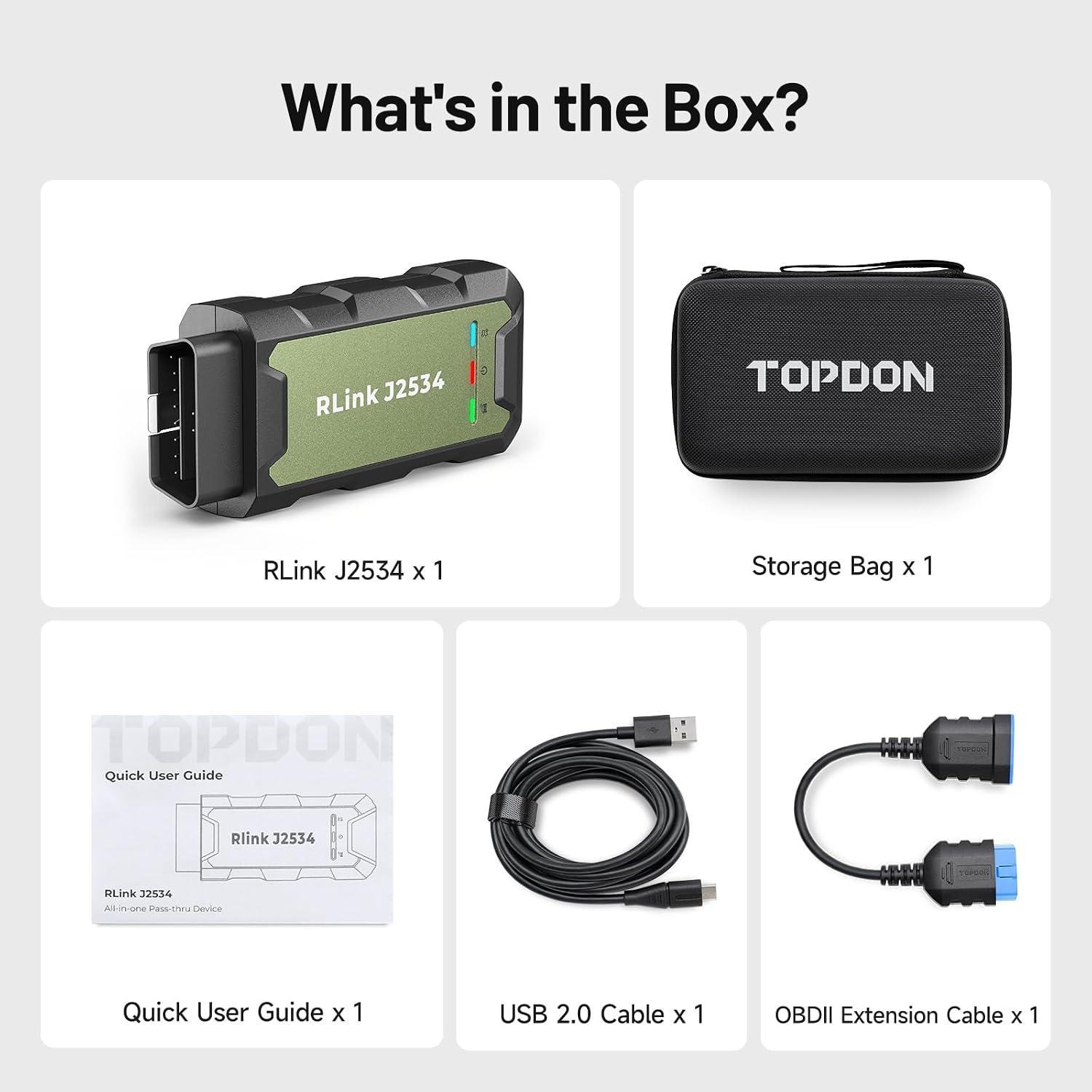 TOPDON RLink J2534 OEM Reprogramming and Diagnostic Tool, Enhanced J2534 VCI, J2534-Pass-Thru for J2534/D-PDU/CAN-FD/DoIP, Supports 18+ Vehicle Brands, No OE Software Provided