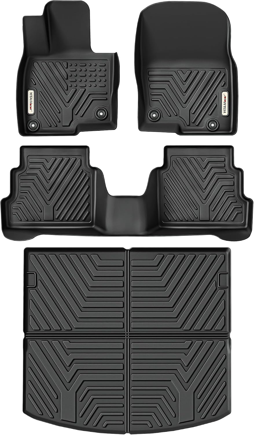 YITAMOTOR Floor Mats & Cargo Liner Fit for Mazda CX-5 2017-2025, TPE All Weather Custom Fit Floor Liners for Mazda CX5, 1st & 2nd Row and Trunk Liner Car Mats Set Accessories, Black