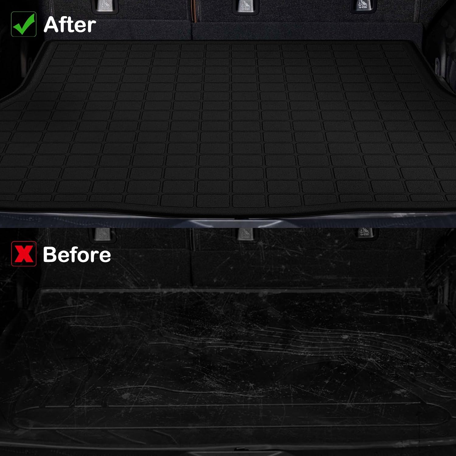 Floor Mats for 2011-2016 Hyundai Elantra Upgrade Trunk Mat All Weather TPE Floor Liners Fit for Hyundai Elantra 1st & 2nd Row and Cargo Liner Anti-Slip Full Set Car Mats(Not Fit GT or Touring Models)