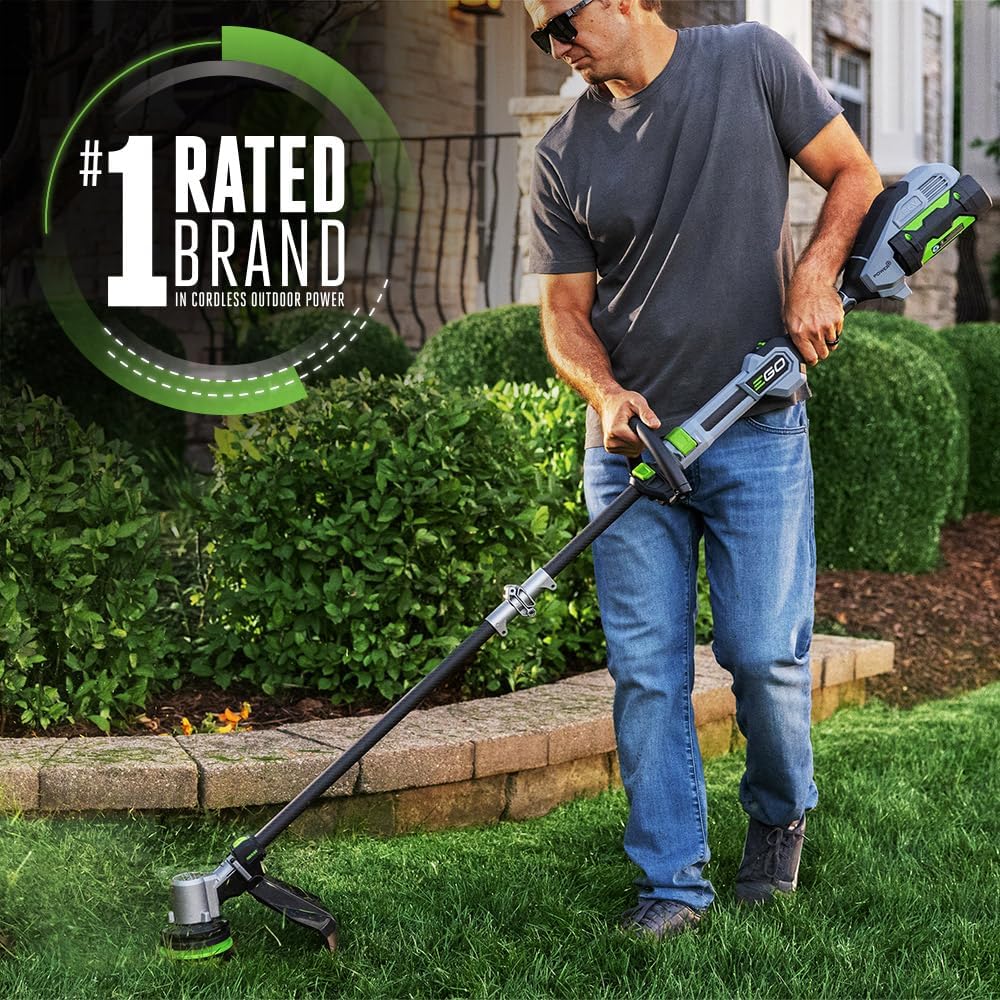 EGO Power+ String Trimmer, Battery Powered, 16' Trimmer for Weeds and Grass with POWERLOAD, Telescopic Carbon Fiber Shaft, Includes 56V 2.5Ah Battery and Charger - ST1611T