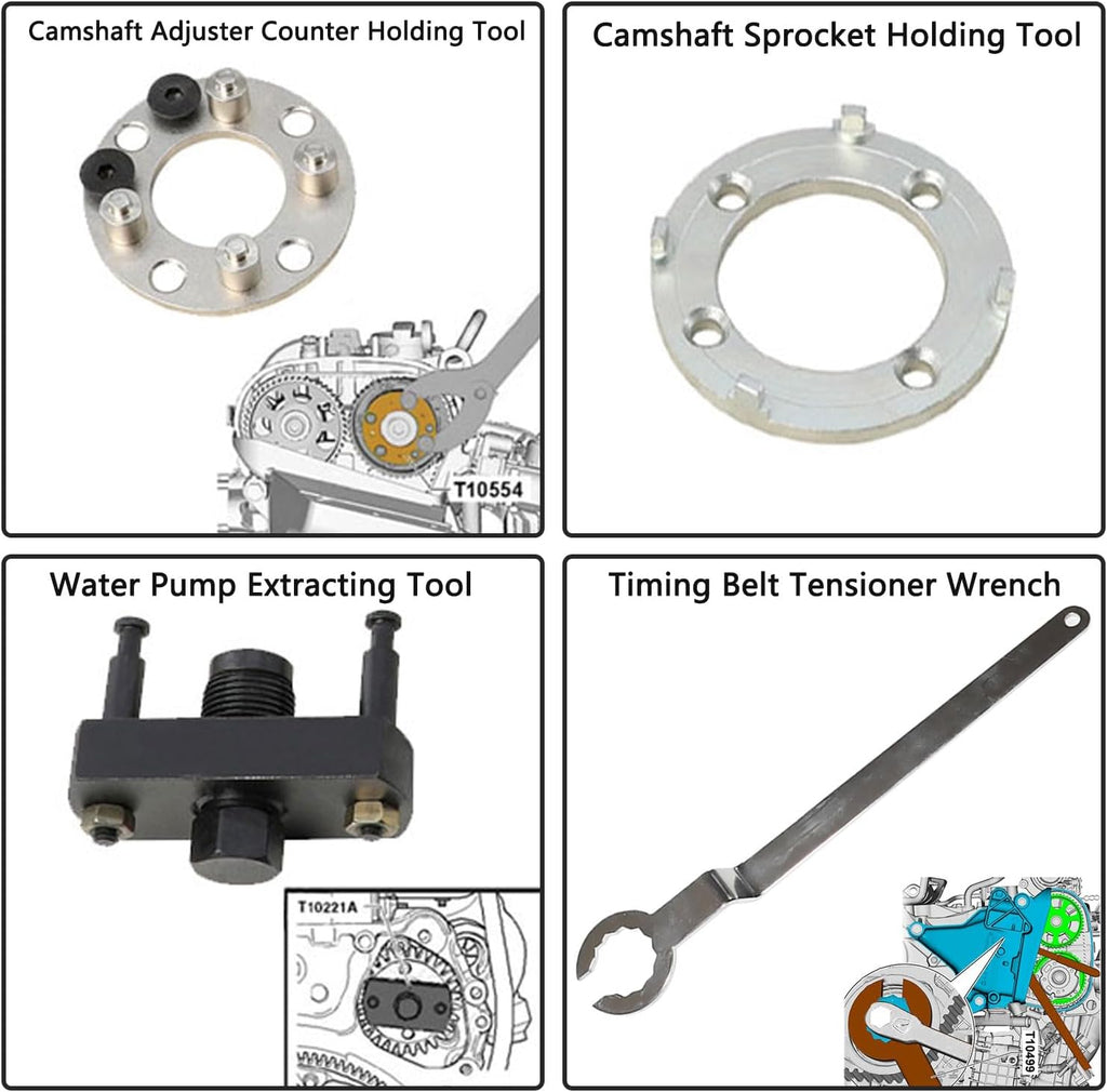 DPTOOL Engine Timing Tool Set Compatible with Volkswagen Audi Skoda Seat 1.5L TSl ETSI Engine for EA211 Evo from 2017 Replace T10575A T10221A T10172 T10499 T10554