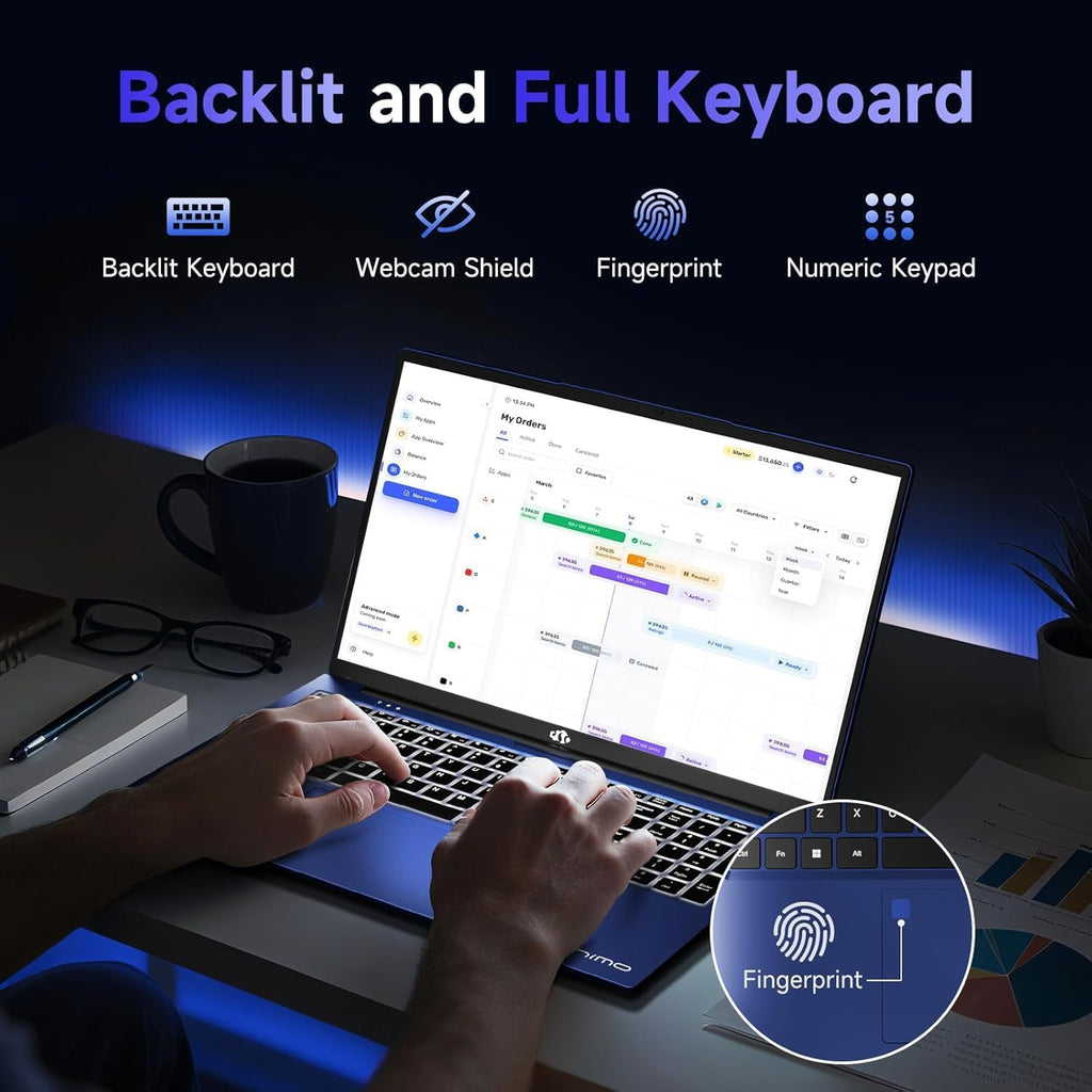 NIMO 17.3' FHD Gaming Laptop, AMD Ryzen 5 6600H (Beat i7-1165G7, 6-Core up to 4.5GHz) 16GB DDR5 RAM 512GB SSD, Radeon 660M Graphics Computer with 100W Type-C Fast Charging Backlit Keyboard Fingerprint