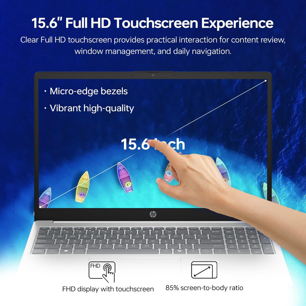 HP 15.6' Touchscreen Laptop, 14 cores Ultra 5 125H (Up to 4.5GHz, Beat i7-1360P) for Productivity, 16GB DDR5 RAM, 1TB SSD, FHD Win 11 Home for Home Office & Daily Use, Webcam, Bundle with PCO Cooler