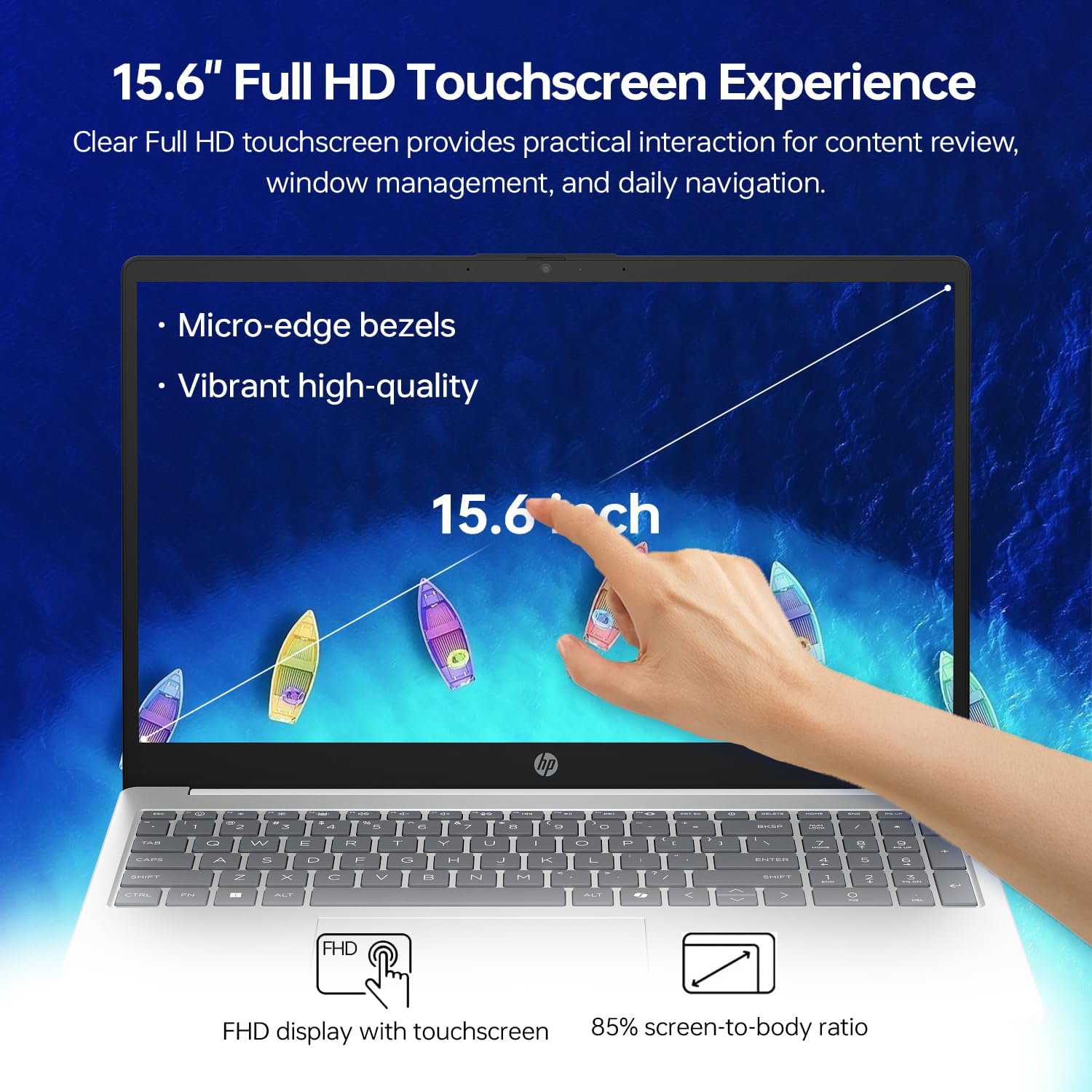 HP 15.6' Touchscreen Laptop, 14 cores Ultra 5 125H (Up to 4.5GHz, Beat i7-1360P) for Productivity, 16GB DDR5 RAM, 1TB SSD, FHD Win 11 Home for Home Office & Daily Use, Webcam, Bundle with PCO Cooler