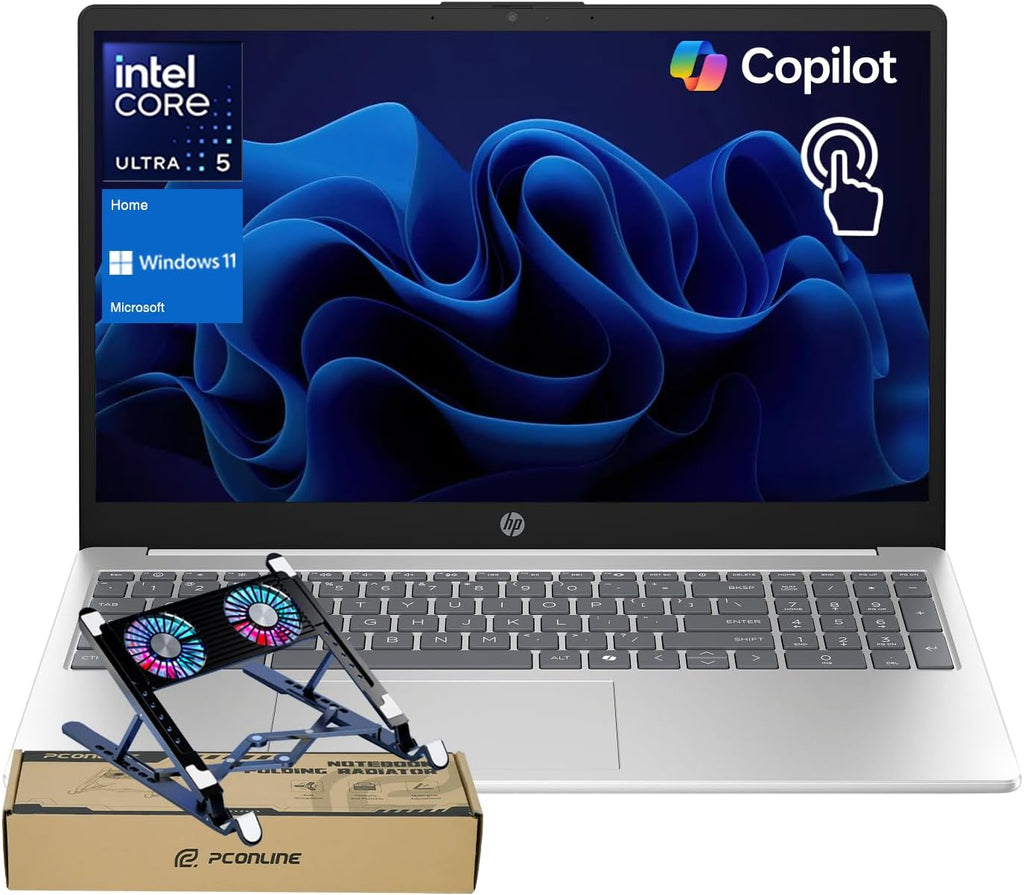 HP 15.6' Touchscreen Laptop, 14 cores Ultra 5 125H (Up to 4.5GHz, Beat i7-1360P) for Productivity, 16GB DDR5 RAM, 1TB SSD, FHD Win 11 Home for Home Office & Daily Use, Webcam, Bundle with PCO Cooler