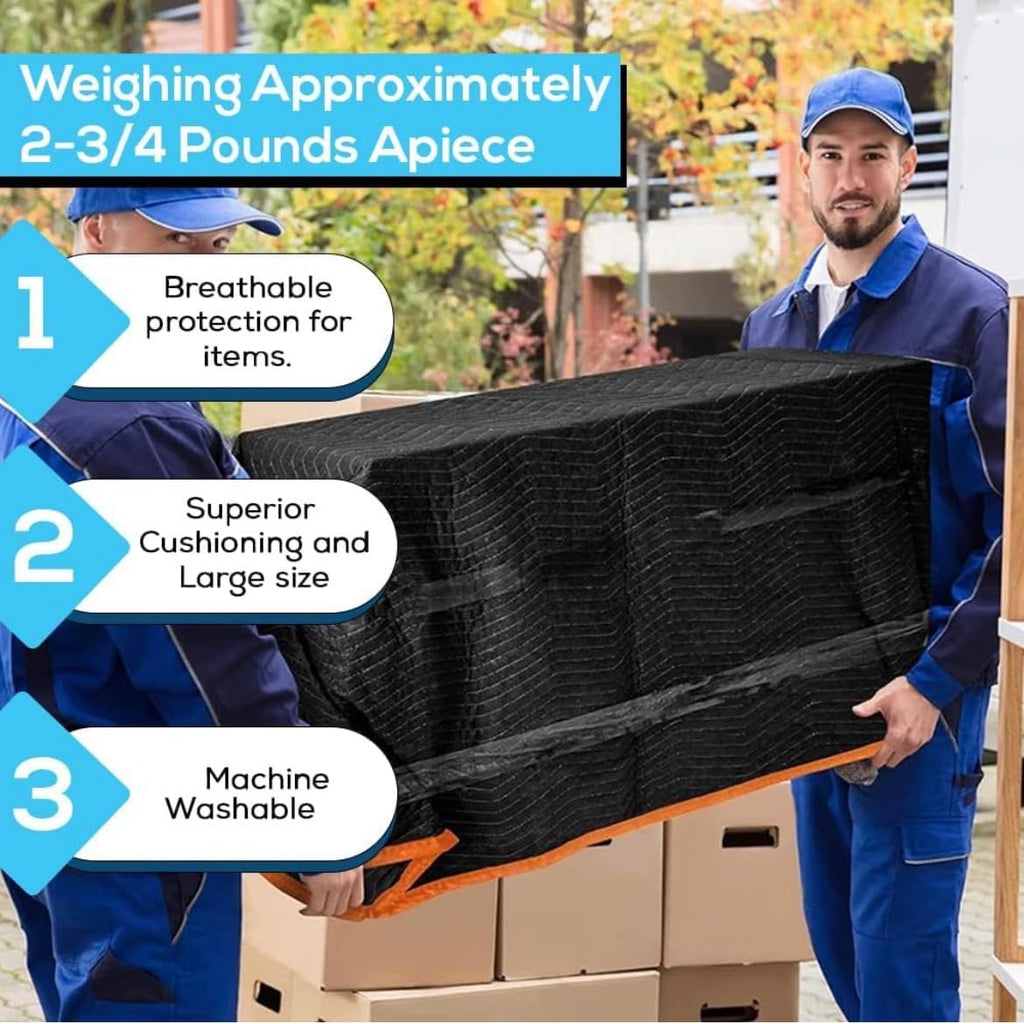 Simpli-Magic Heavy Duty Padded Moving Blankets 72' x 40' – 24 Pack – Packing Blankets, Furniture Covers for Moving