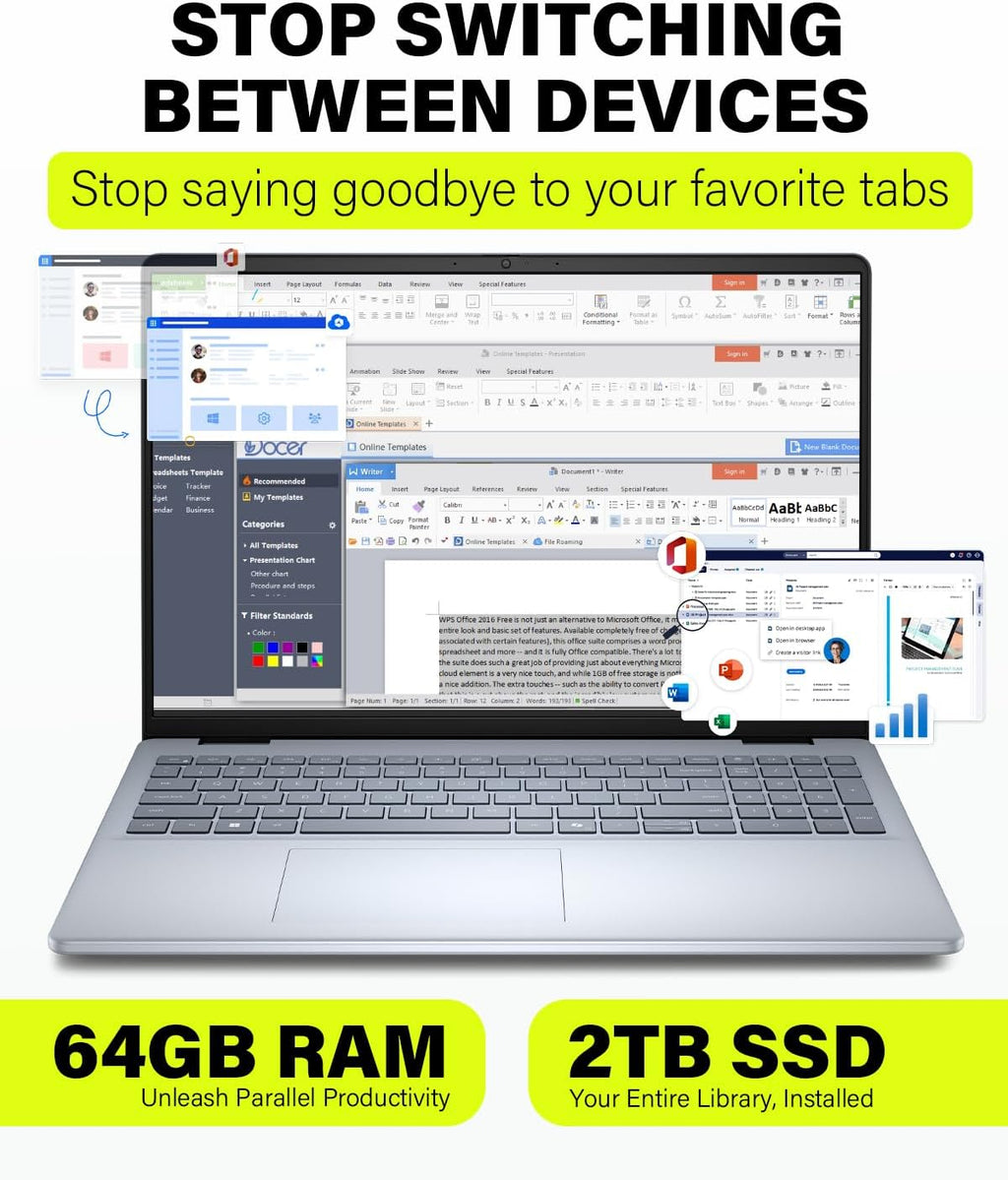 Dell 16 Laptop Touchscreen Business Computer - Intel 10-Core 7 150U(up to 5.4GHz), 16'' FHD+ Touch Dsiaplay, Backlit KB, Fingerprint, Windows 11 pro, 32GB DDR5 RAM, 1TB SSD